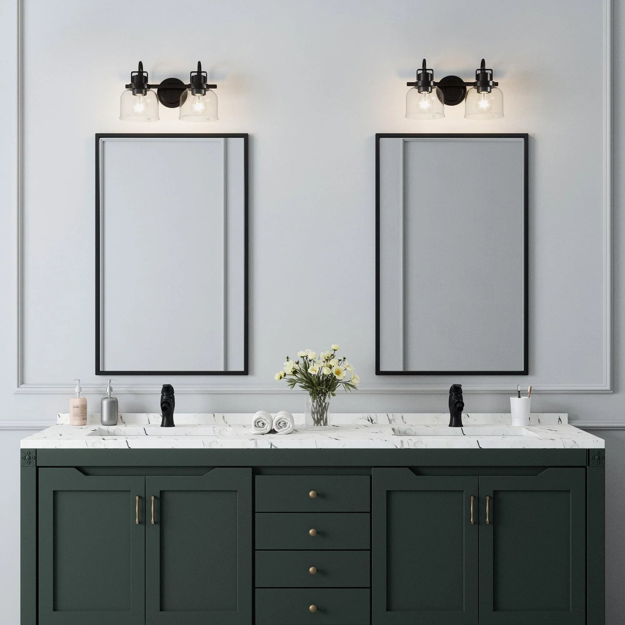 Lámpara de baño Brighton de 2 luces regulable en bronce oscuro