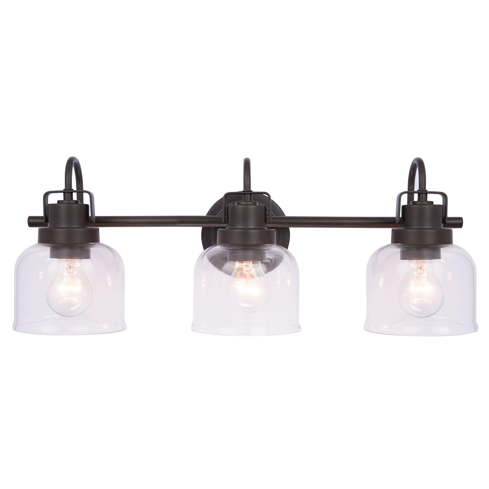 Brighton 3-Light Dark Bronze Dimmable Bathroom Vanity Light