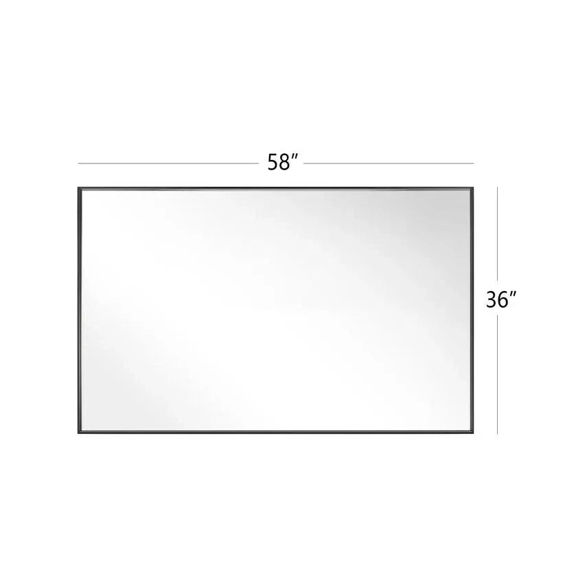 Reflections Sleek Modern Black Aluminum Framed Wall Mirror