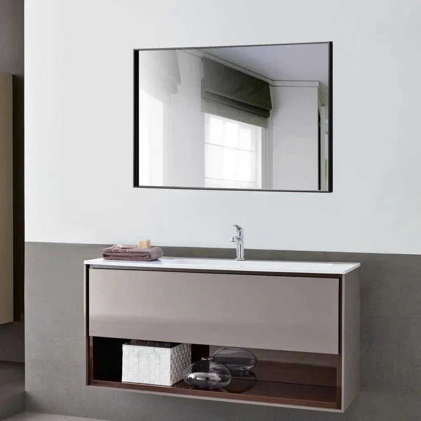 Reflections Sleek Modern Black Aluminum Framed Wall Mirror