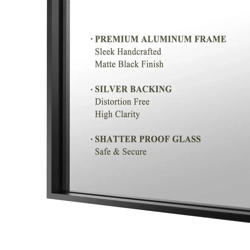 Reflections Sleek Modern Black Aluminum Framed Wall Mirror