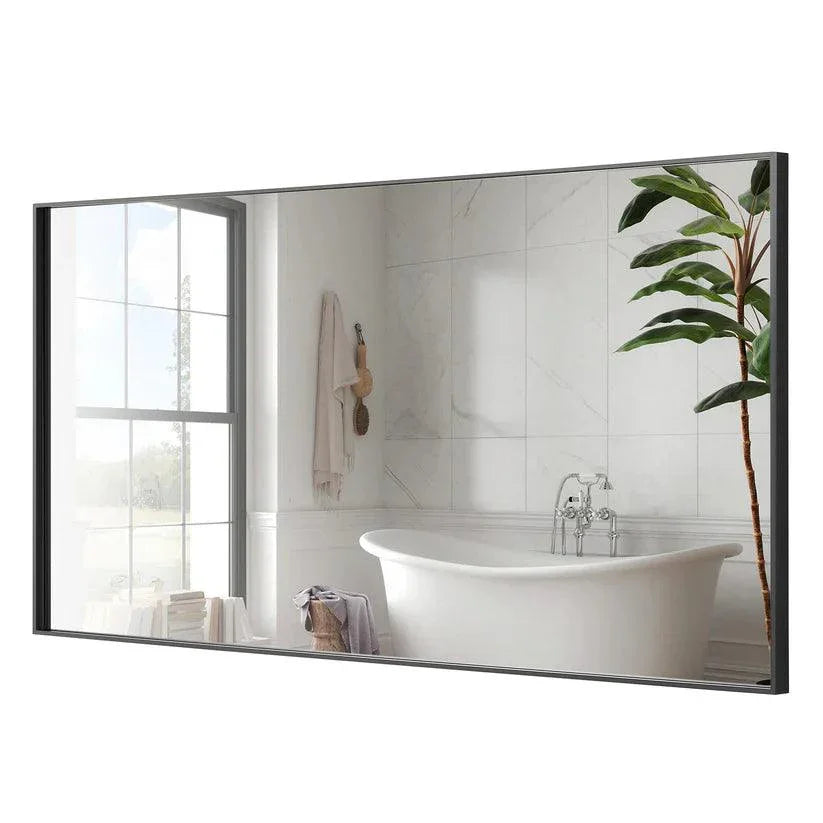 Reflections Sleek Modern Black Aluminum Framed Wall Mirror