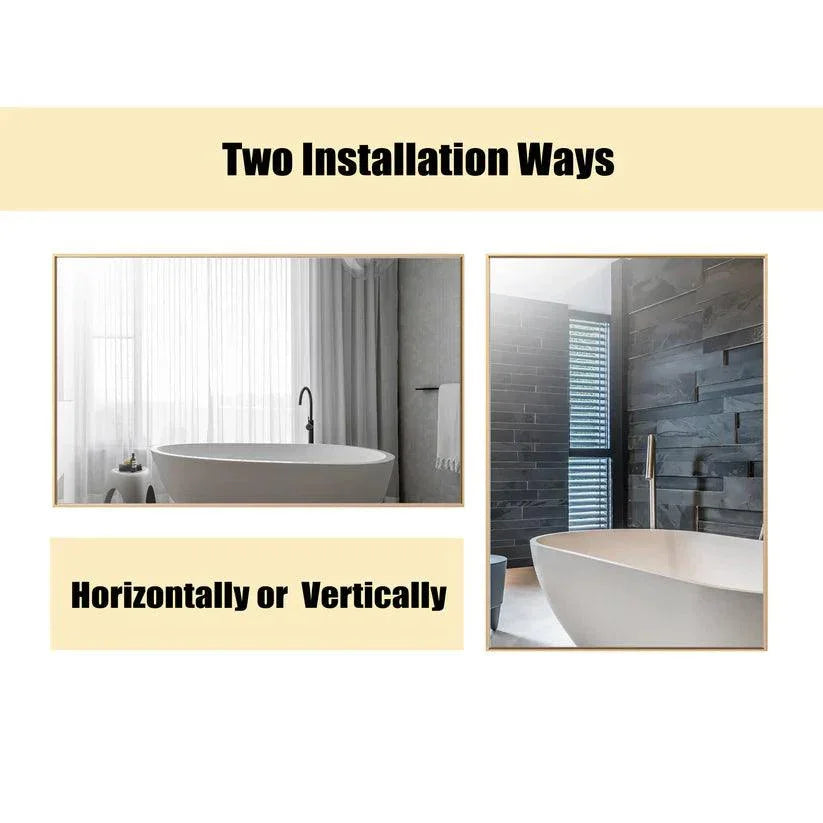 Reflections Sleek Modern Black Aluminum Framed Wall Mirror