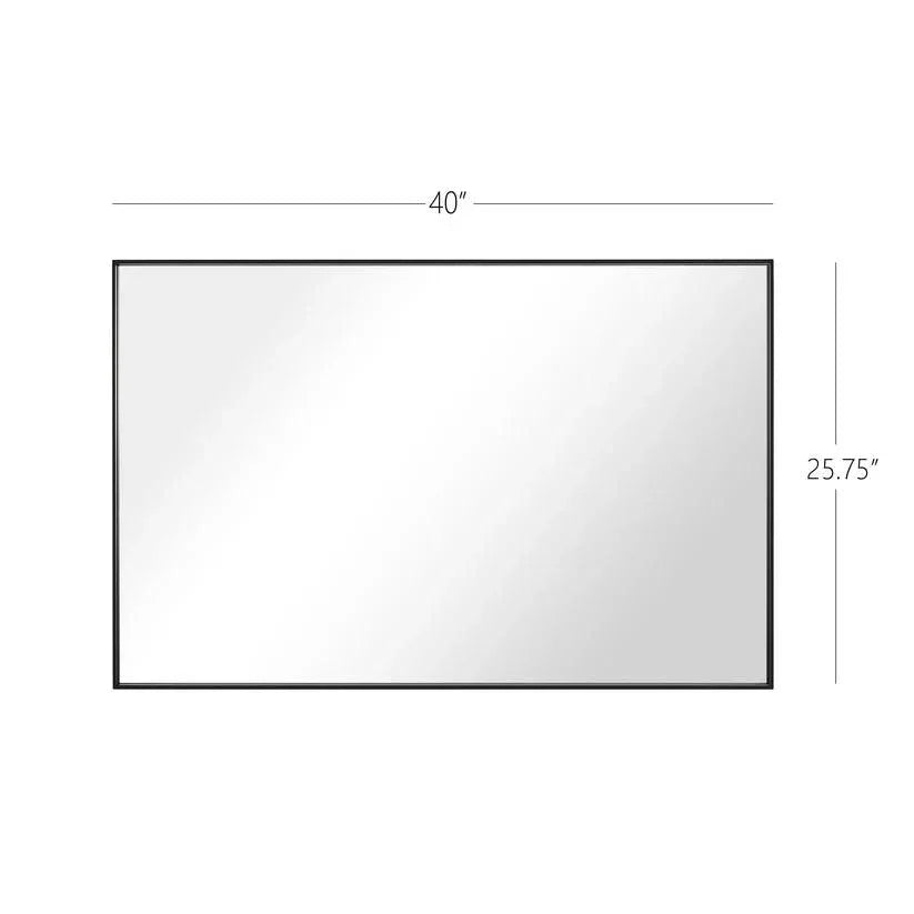 Reflections Sleek Modern Black Aluminum Framed Wall Mirror