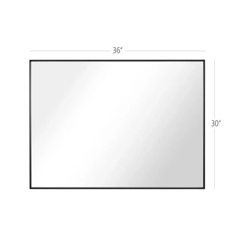 Reflections Sleek Modern Black Aluminum Framed Wall Mirror