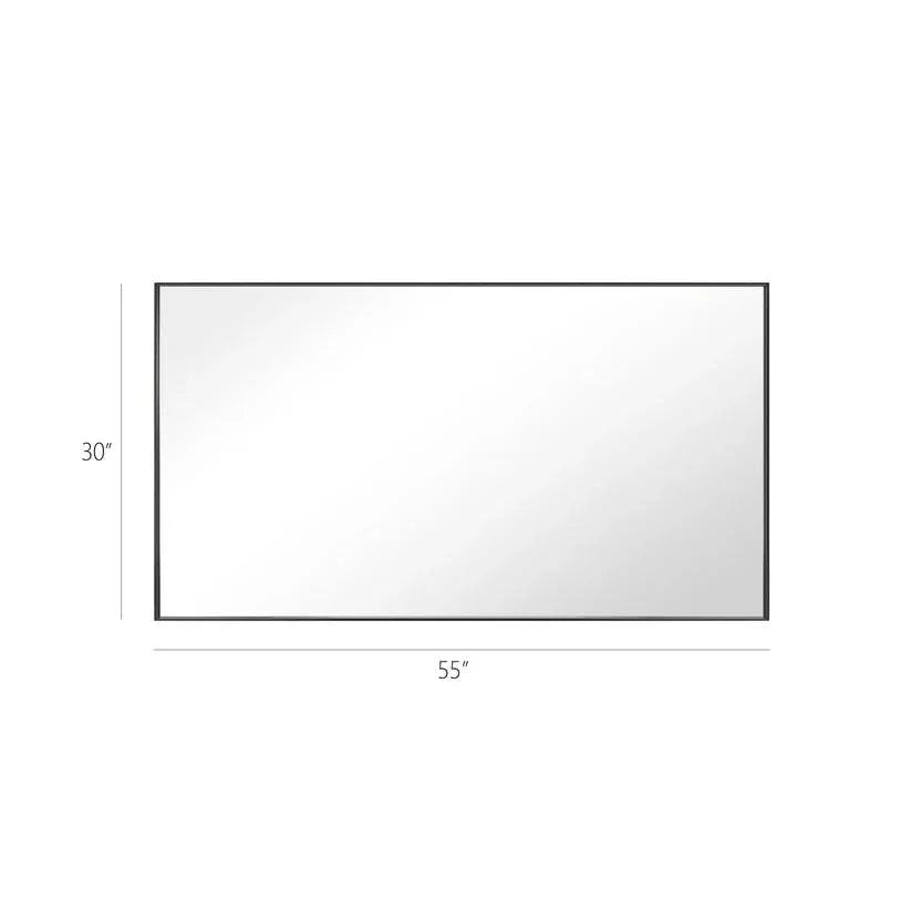 Reflections Sleek Modern Black Aluminum Framed Wall Mirror