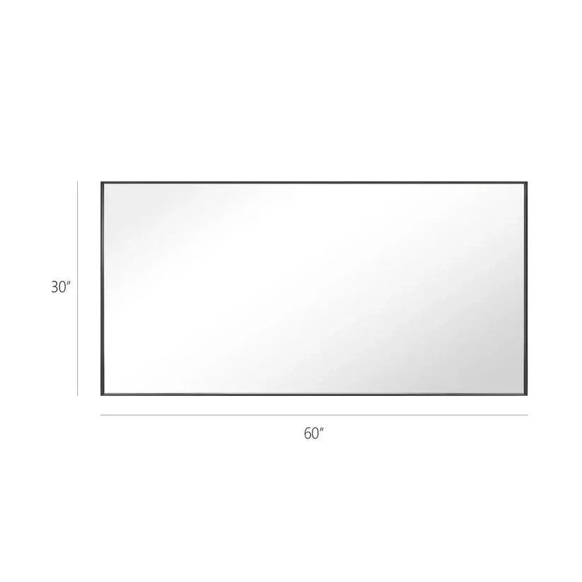 Reflections Sleek Modern Black Aluminum Framed Wall Mirror