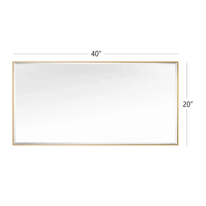 Espejo de pared biselado con marco de aluminio negro moderno y elegante Reflections