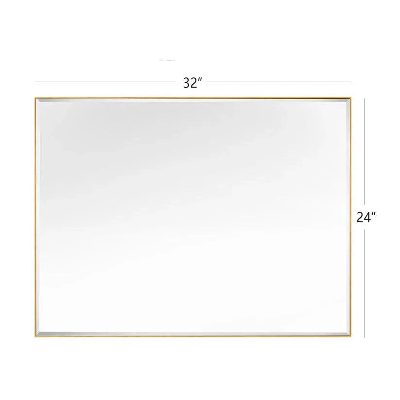 Espejo de pared biselado con marco de aluminio negro moderno y elegante Reflections