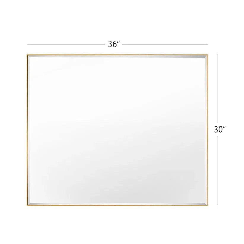 Espejo de pared biselado con marco de aluminio negro moderno y elegante Reflections