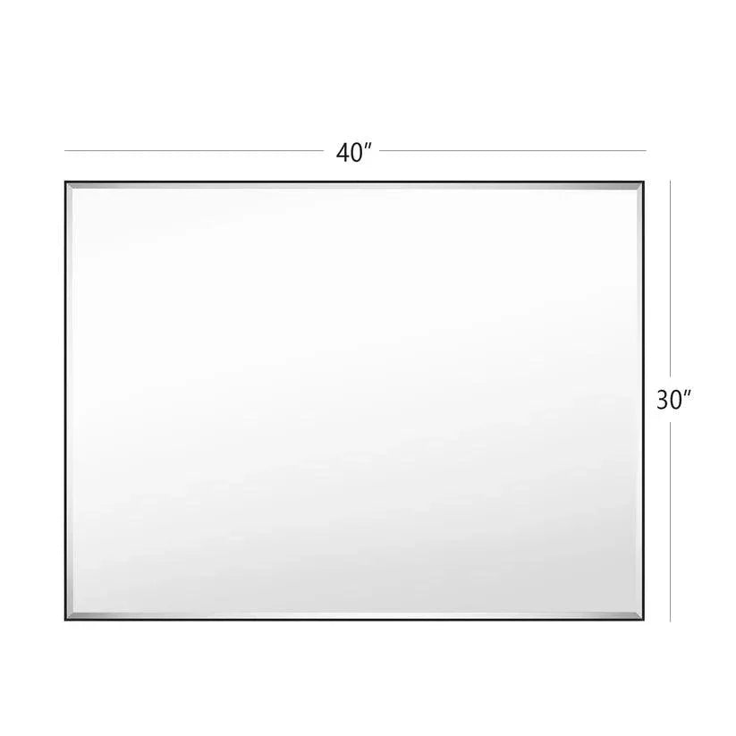 Espejo de pared biselado con marco de aluminio negro moderno y elegante Reflections