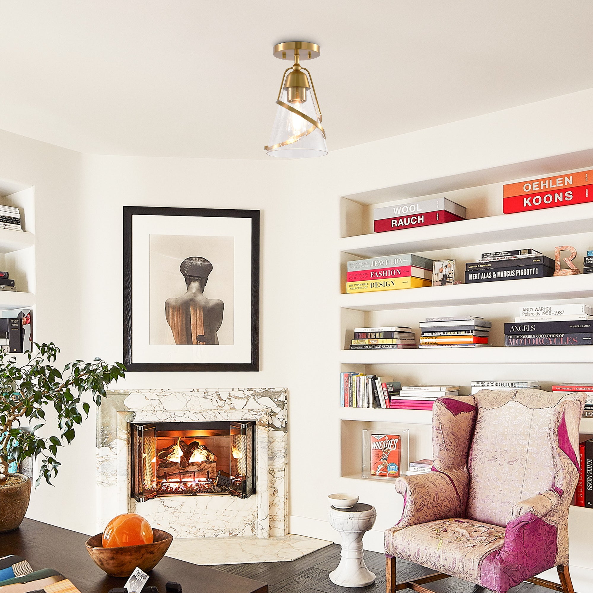 7 Inch Walker 1-Light Semi-Flush Mount Ceiling Light