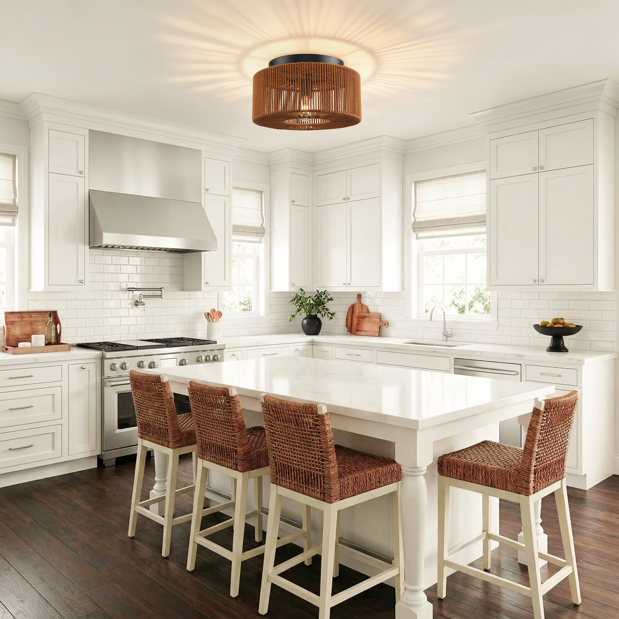 Setlla 1-Light Farmhouse Flush Mount Ceiling Light