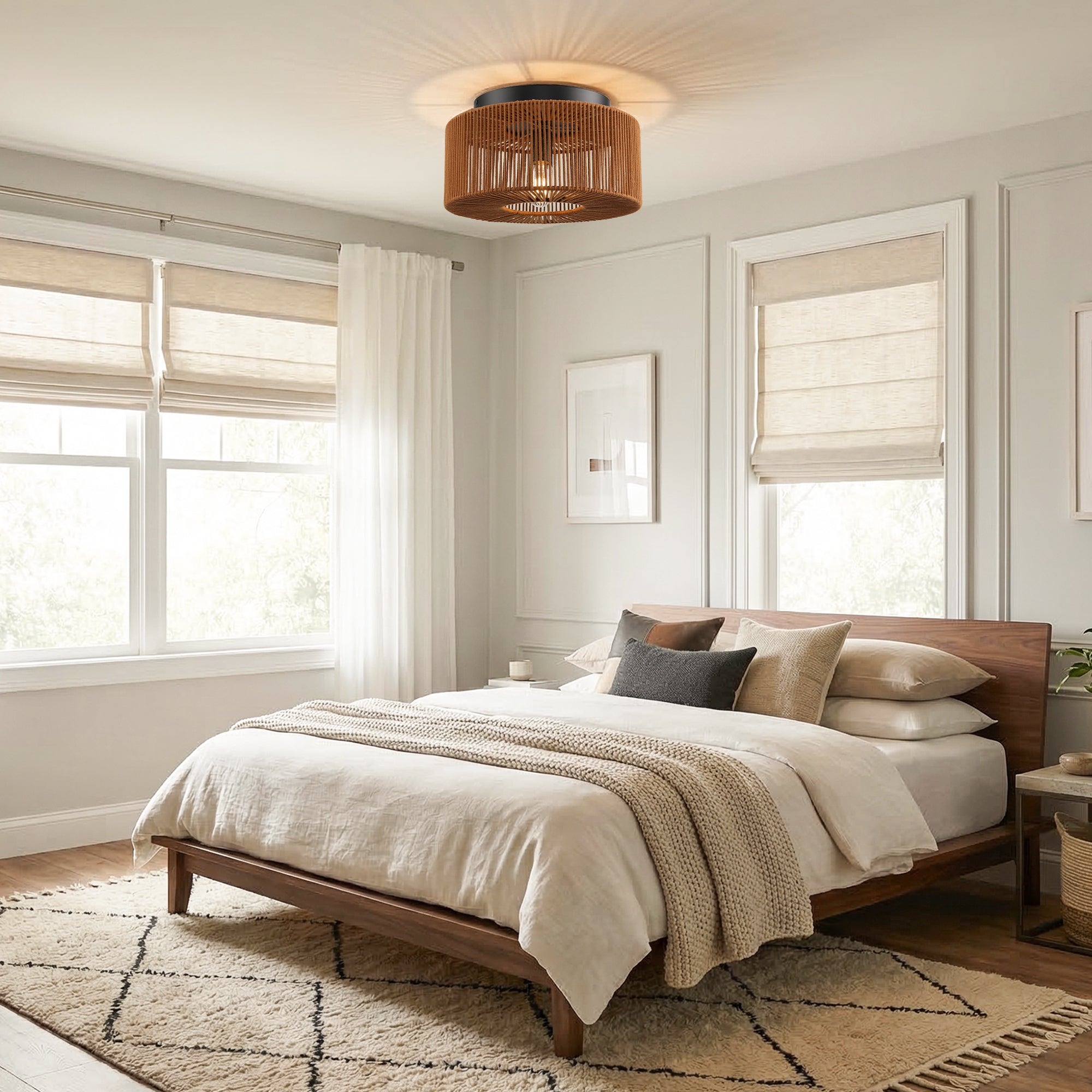 Setlla 3-Light Farmhouse Flush Mount Ceiling Light