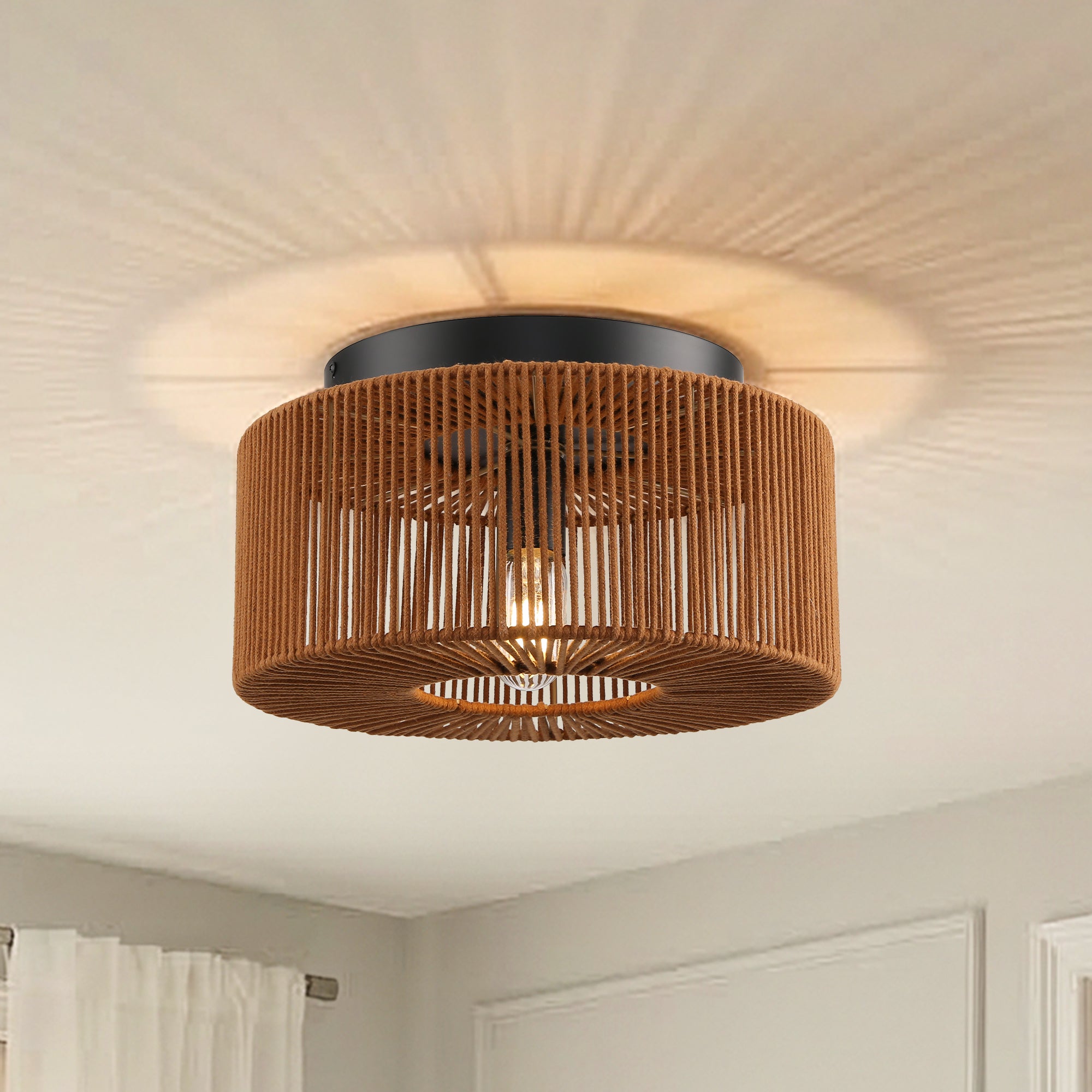 Setlla 1-Light Farmhouse Flush Mount Ceiling Light