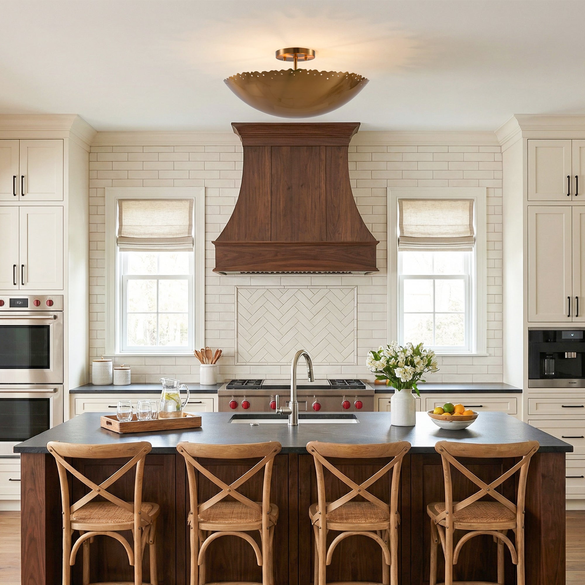 Irma 3-Light Modern Semi-Flush Mount Ceiling Light