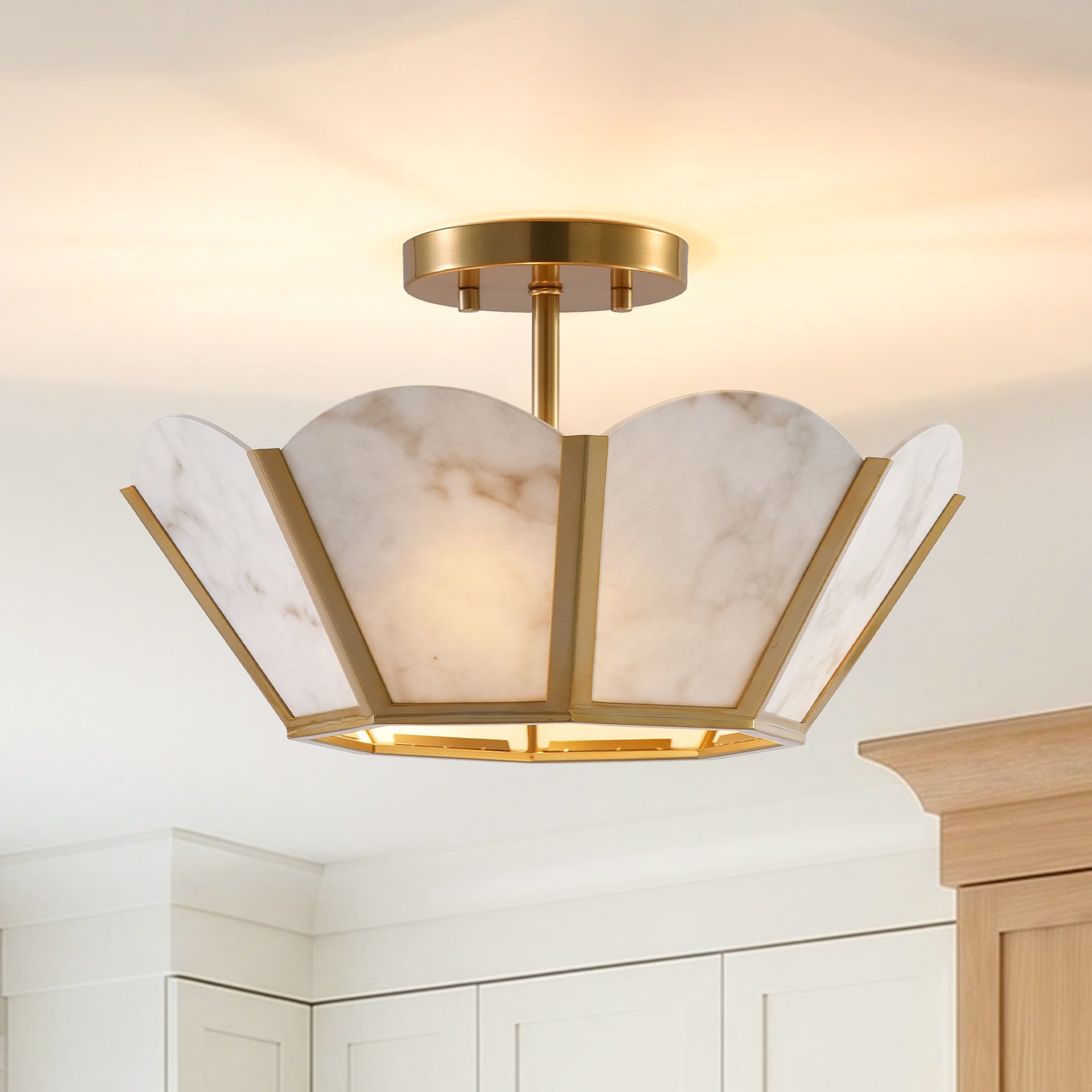 Lena 3-Light Modern Semi-Flush Mount Ceiling Light