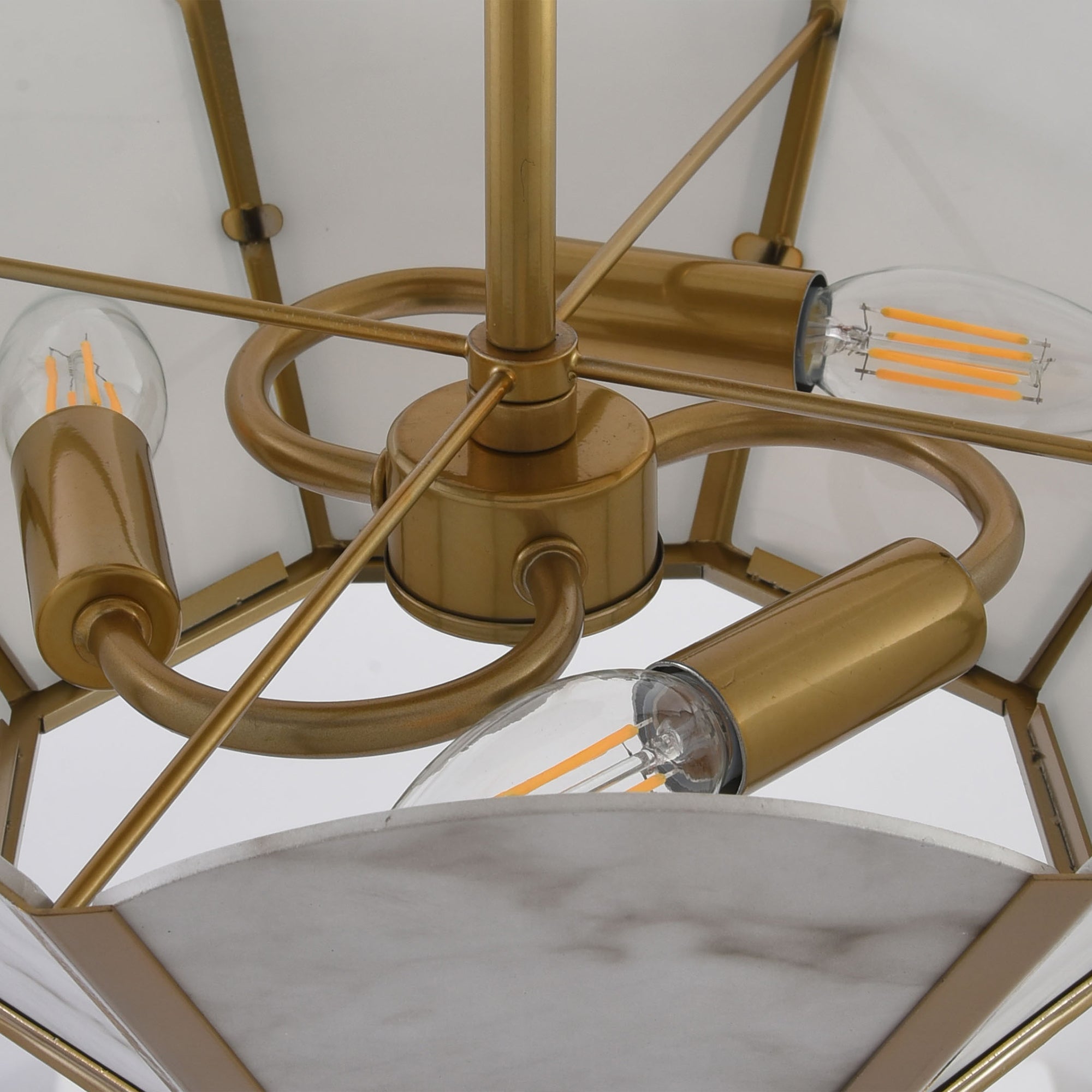 Lena 3-Light Modern Semi-Flush Mount Ceiling Light