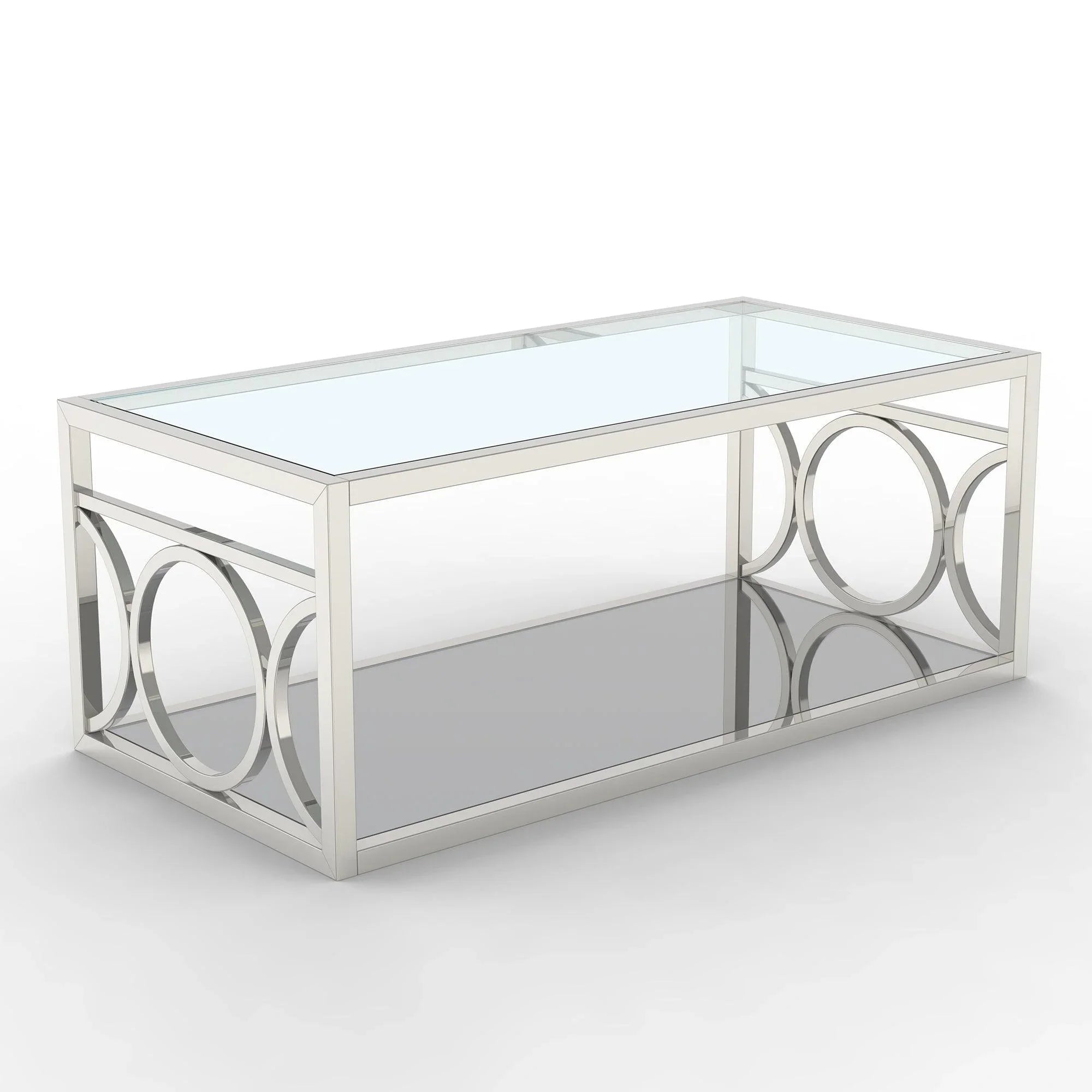 Mesa de centro contemporánea de 47" en cromo