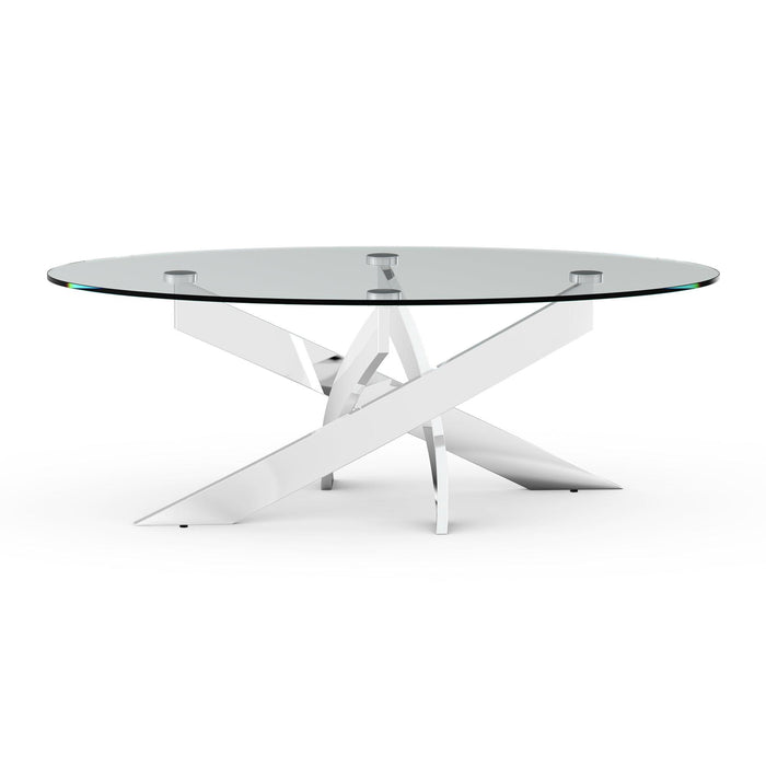 17" H Contemporary Glass Coffee Table in Living Room, Bedroom