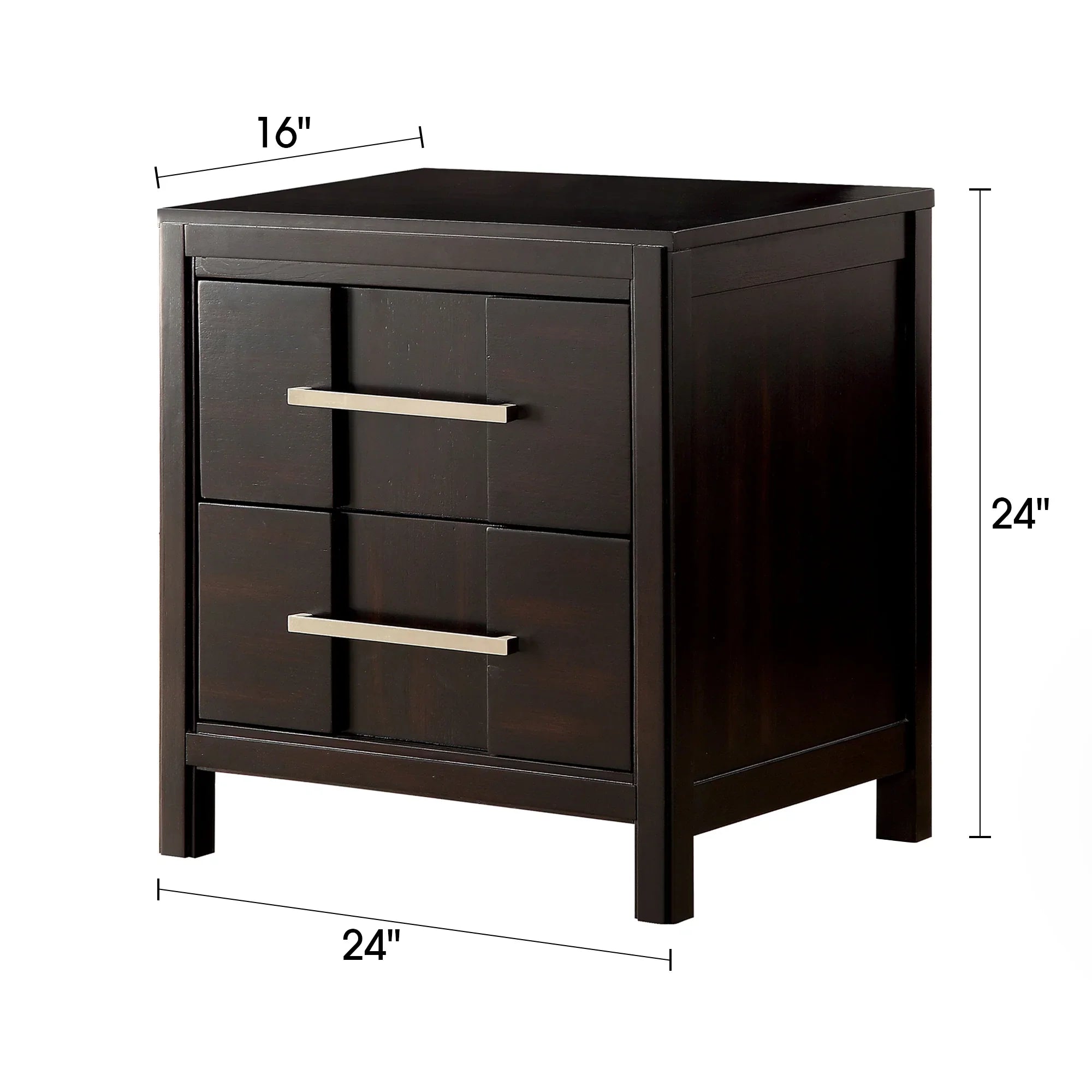 Berenice 23" Transitional Solid Wood 2-Drawer Nightstand