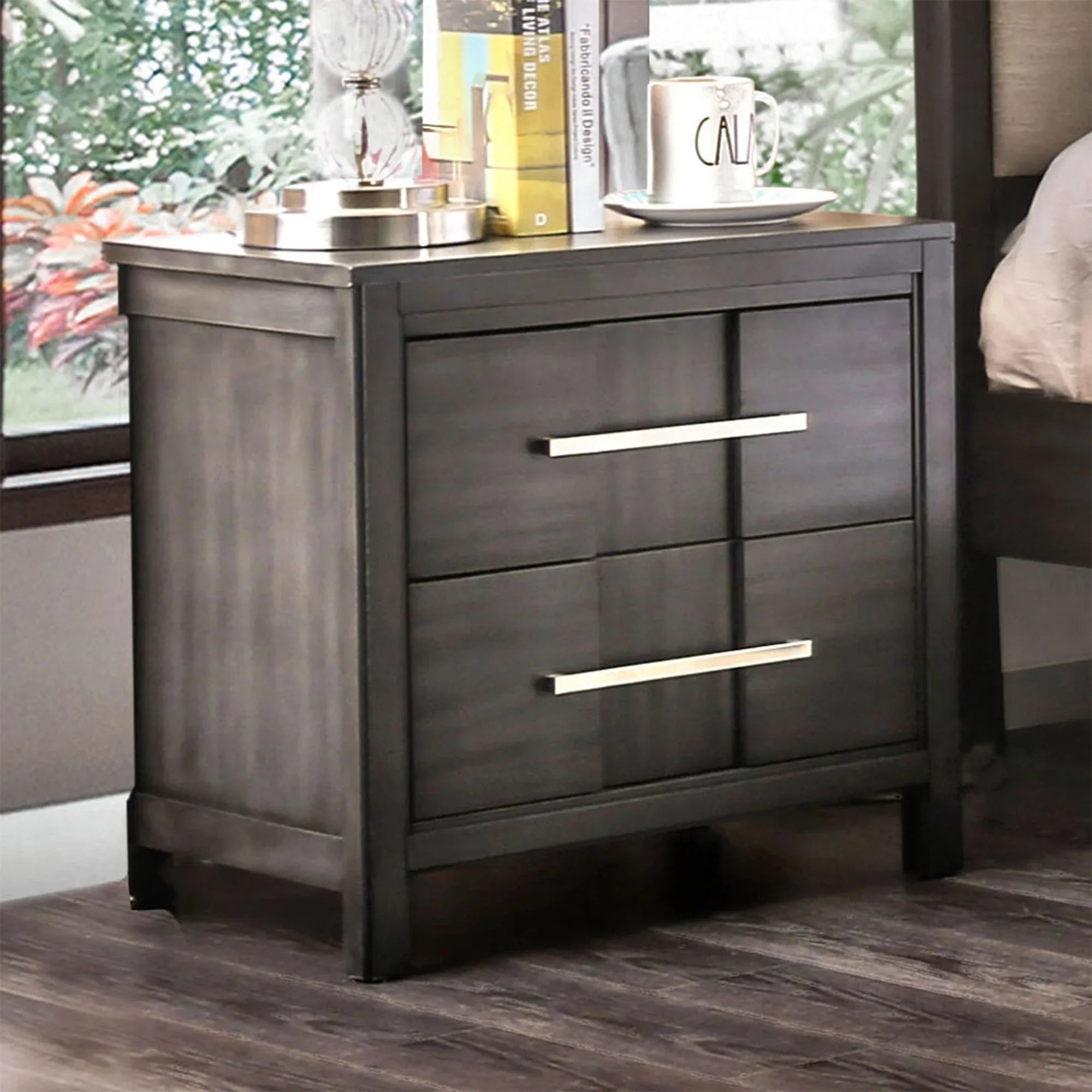 Berenice 23" Transitional Solid Wood 2-Drawer Nightstand