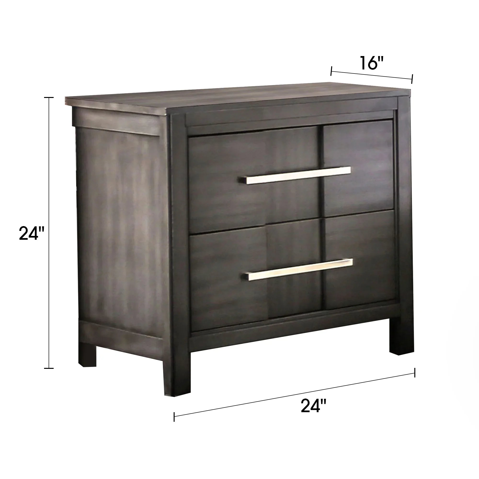 Berenice 23" Transitional Solid Wood 2-Drawer Nightstand