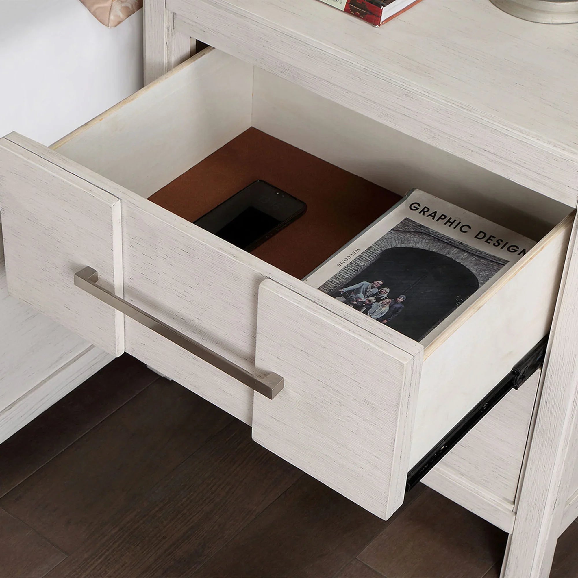 Berenice 23" Transitional Solid Wood 2-Drawer Nightstand