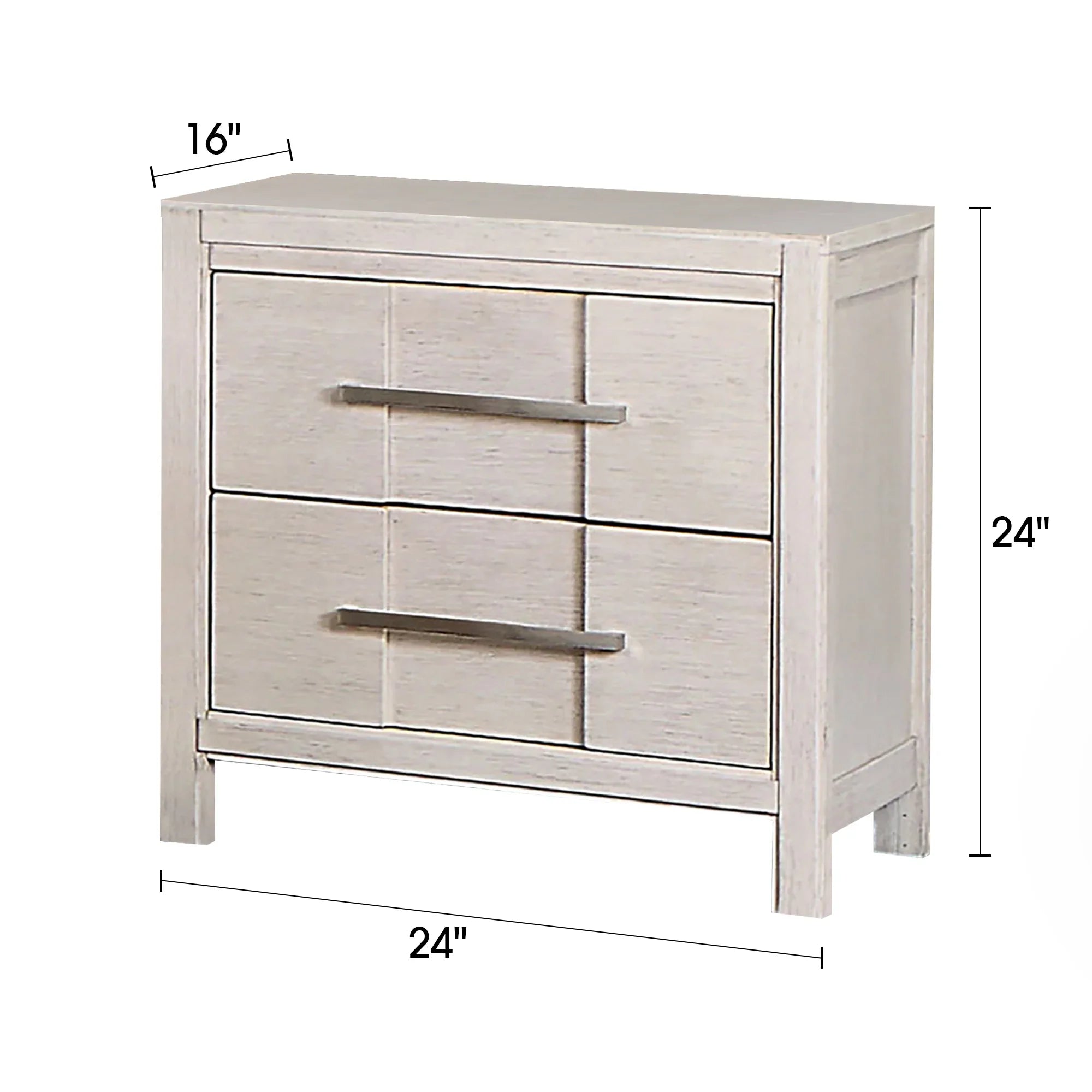 Berenice 23" Transitional Solid Wood 2-Drawer Nightstand