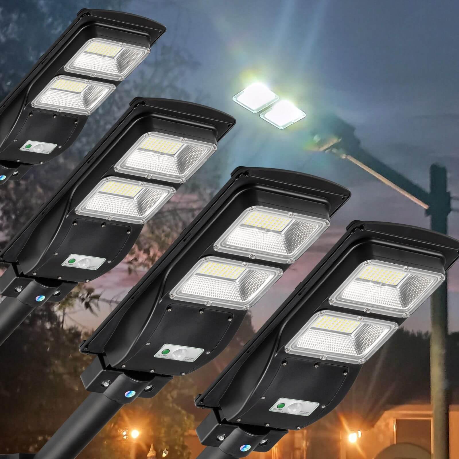 4 PACK 60W solar street light 6000 lumens