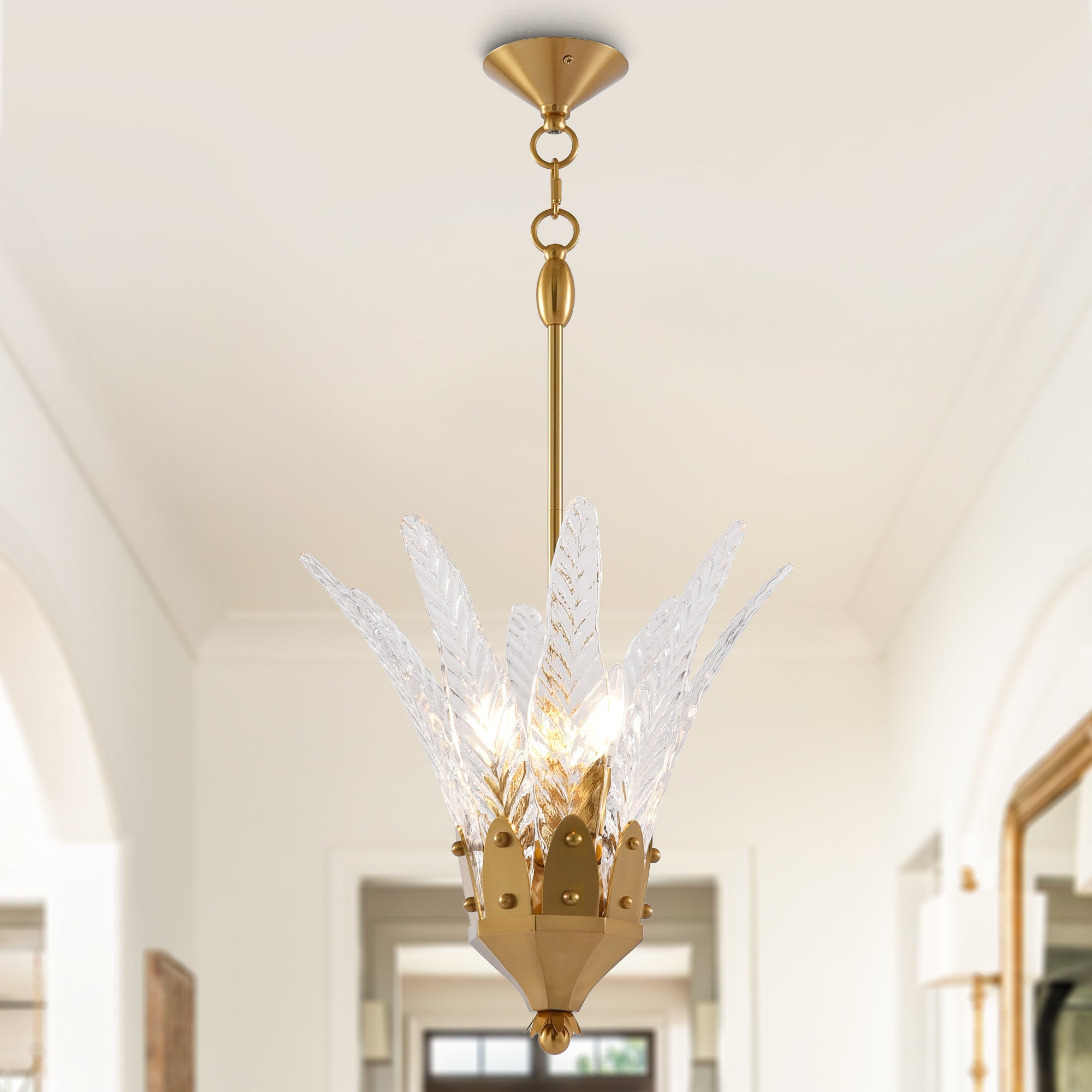 17 Inch Vito 3-Light Feather-shaped Island Pendant Light