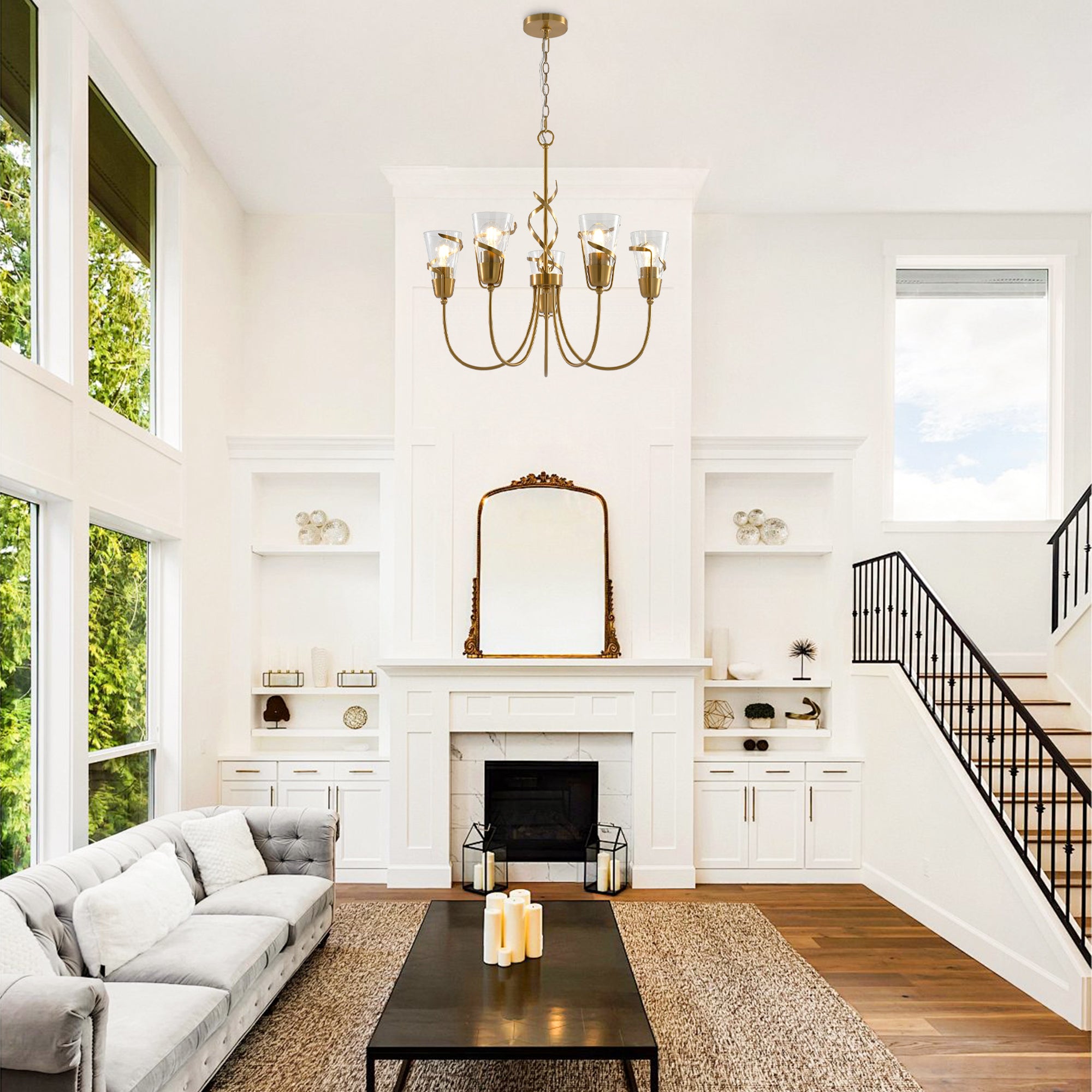 26 Inch Uriah 5-Light Golden Chandelier