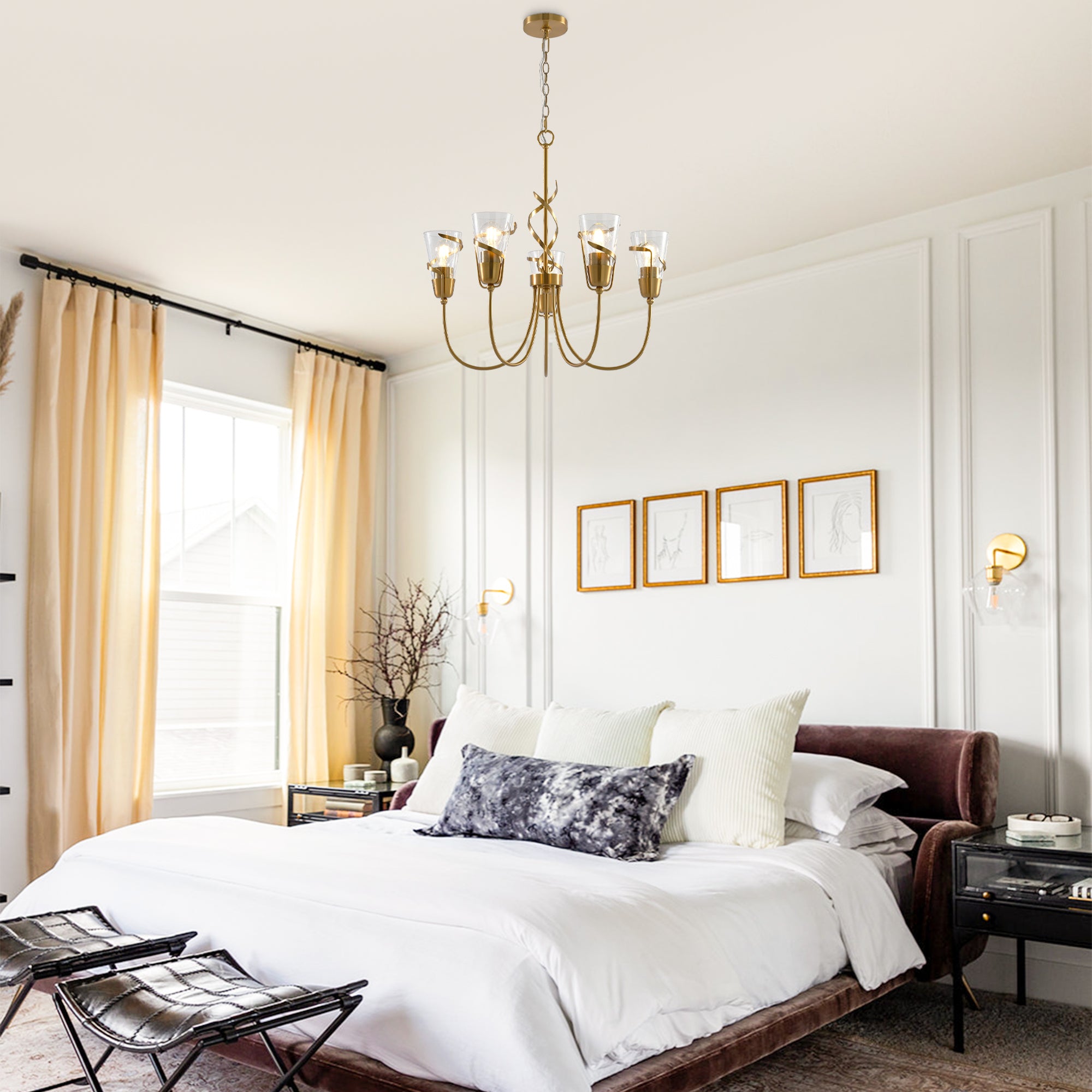 26 Inch Uriah 5-Light Golden Chandelier