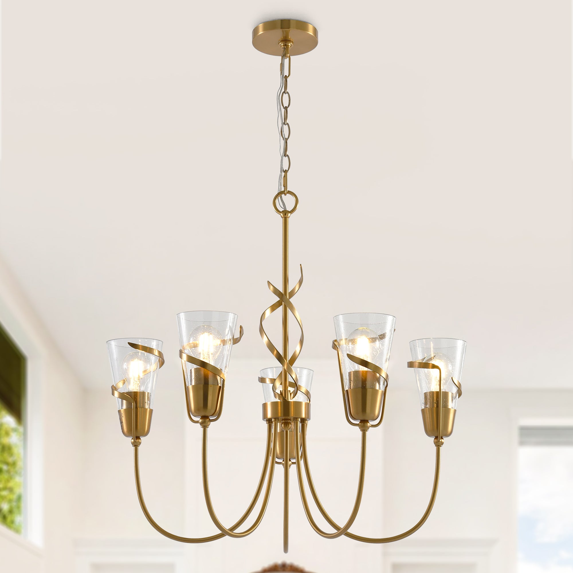 26 Inch Uriah 5-Light Golden Chandelier