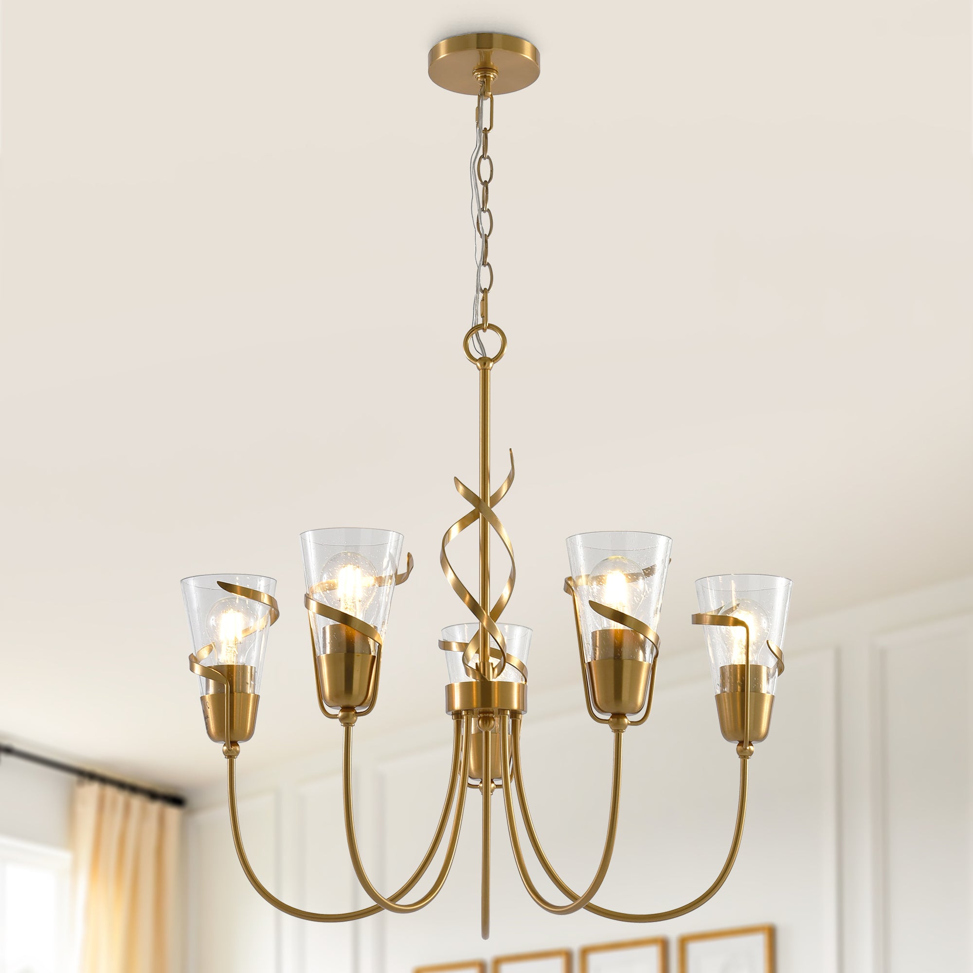 26 Inch Uriah 5-Light Golden Chandelier