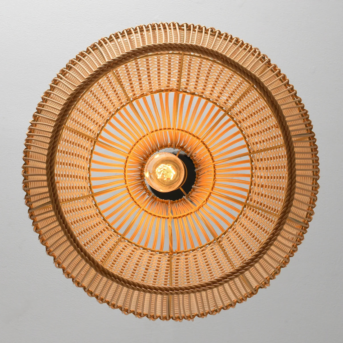 17" Yale Bohemian Handwoven Rattan Island Pendant Light