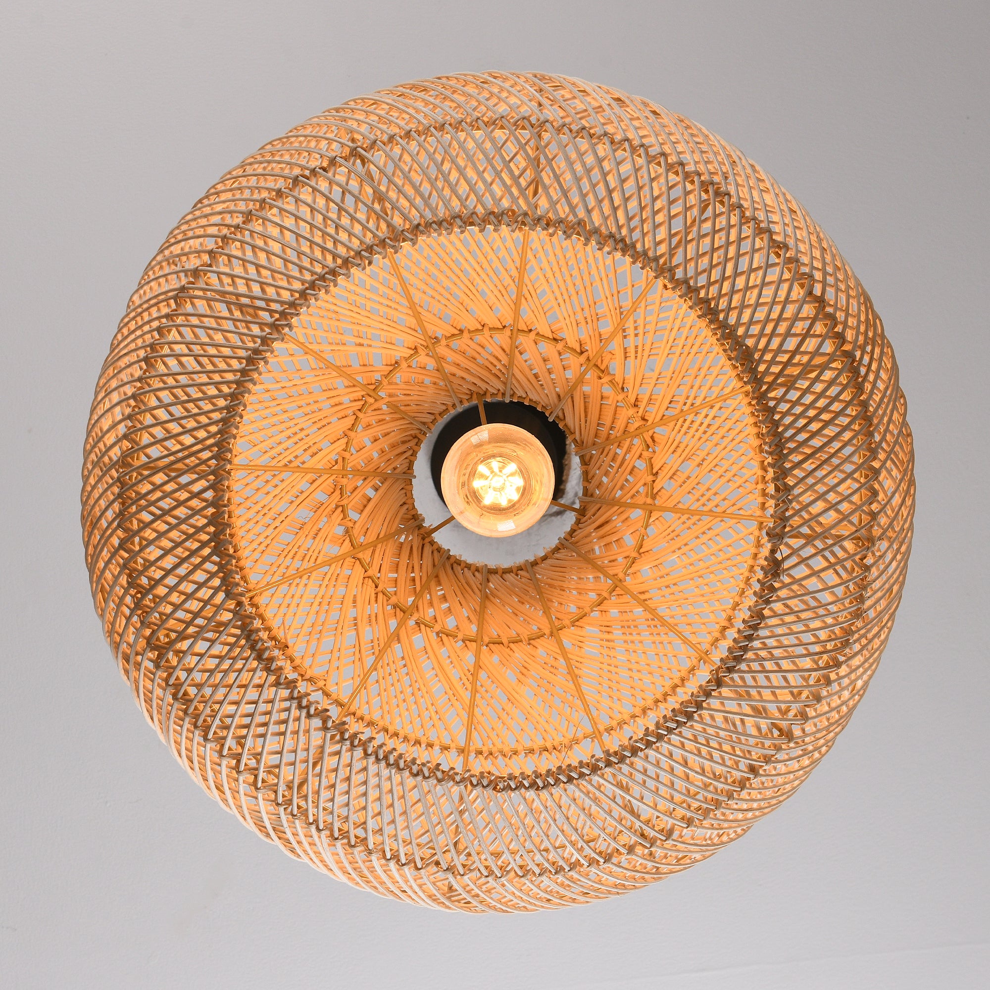 14" Xavier Bohemian Handwoven Rattan Island Pendant Light