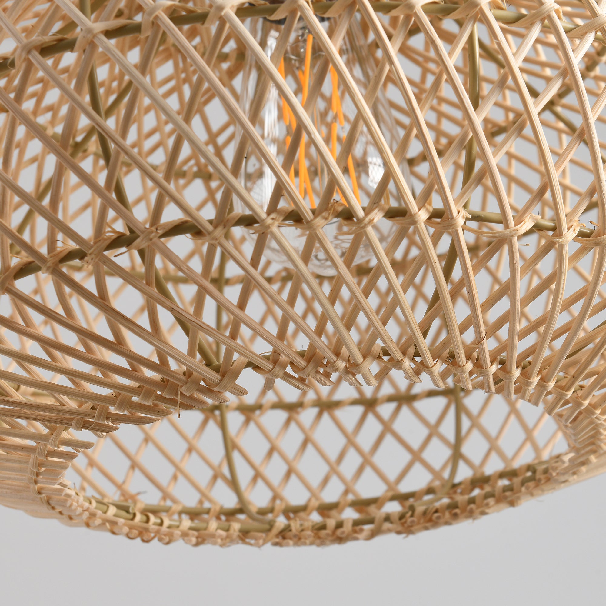 19" Winston Bohemian Handwoven Rattan Island Pendant Light