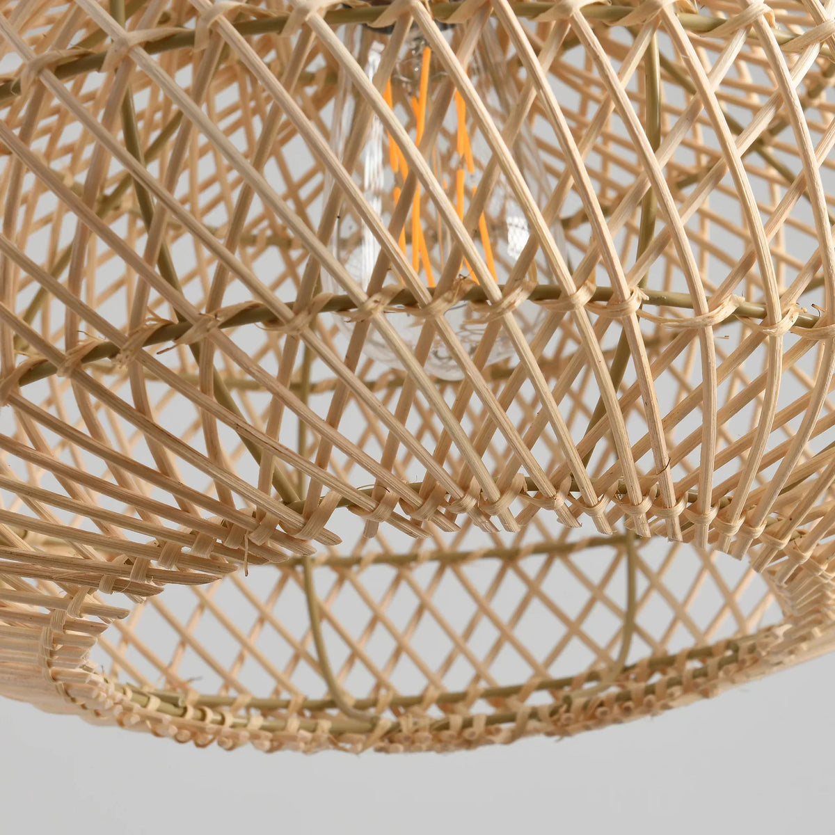 19" Winston Bohemian Handwoven Rattan Island Pendant Light