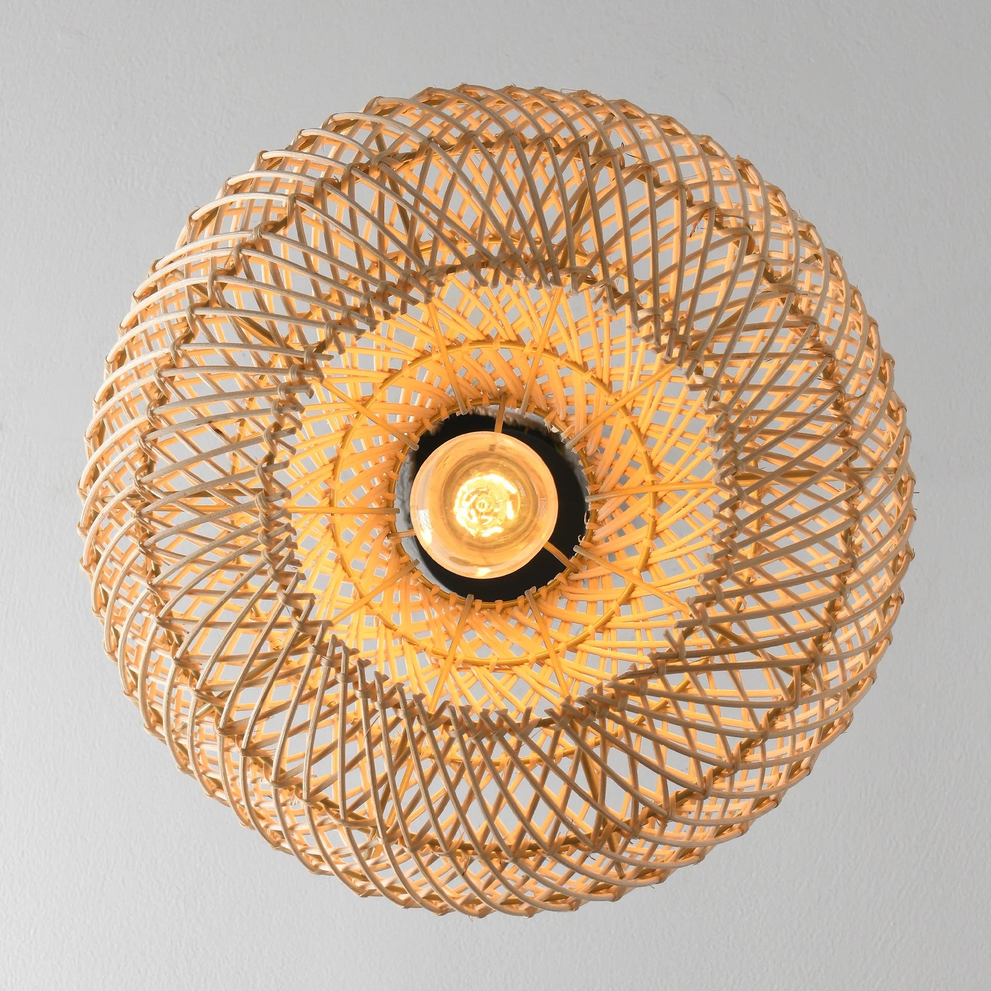 19" Winston Bohemian Handwoven Rattan Island Pendant Light