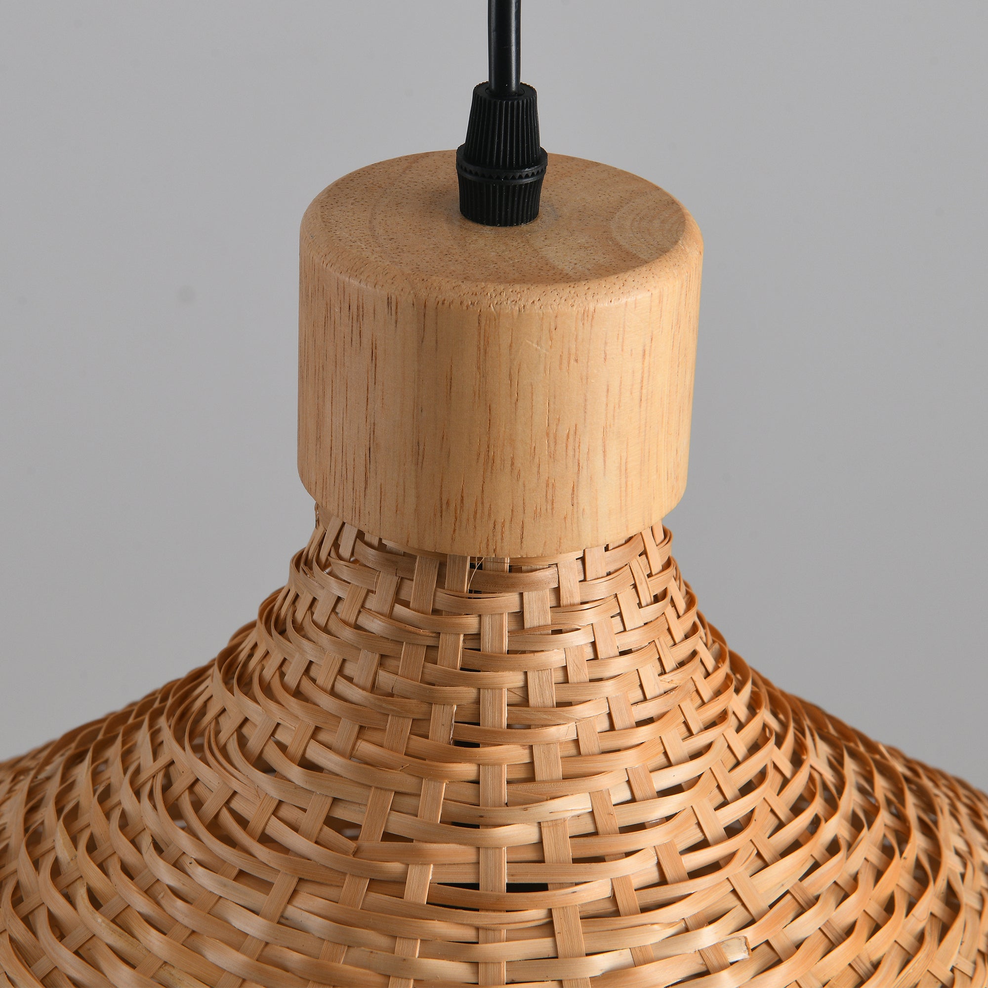 18" Winfred Bohemian Handwoven Bamboo Island Pendant Light