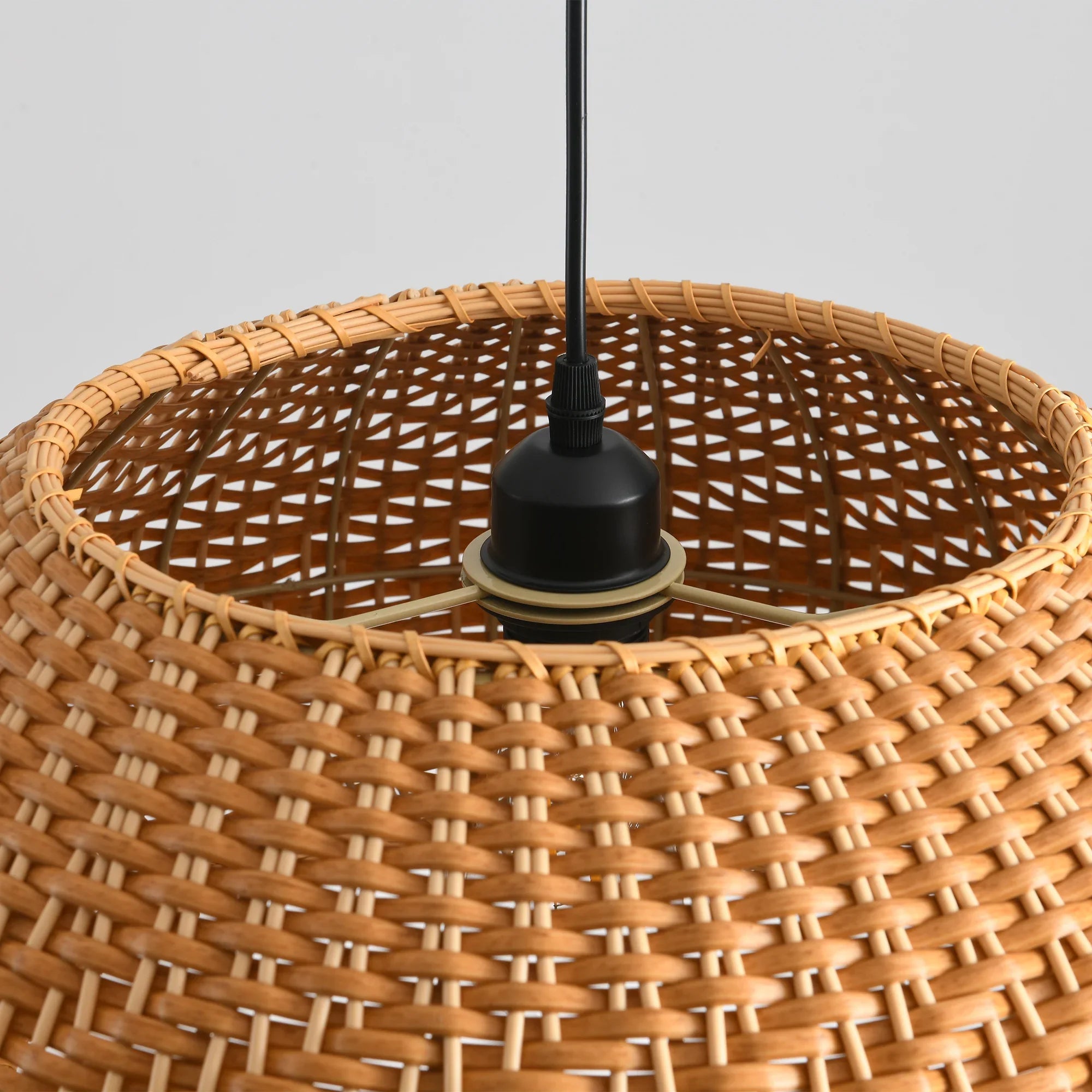 19" Walter Bohemian Handwoven Rattan Island Pendant Light