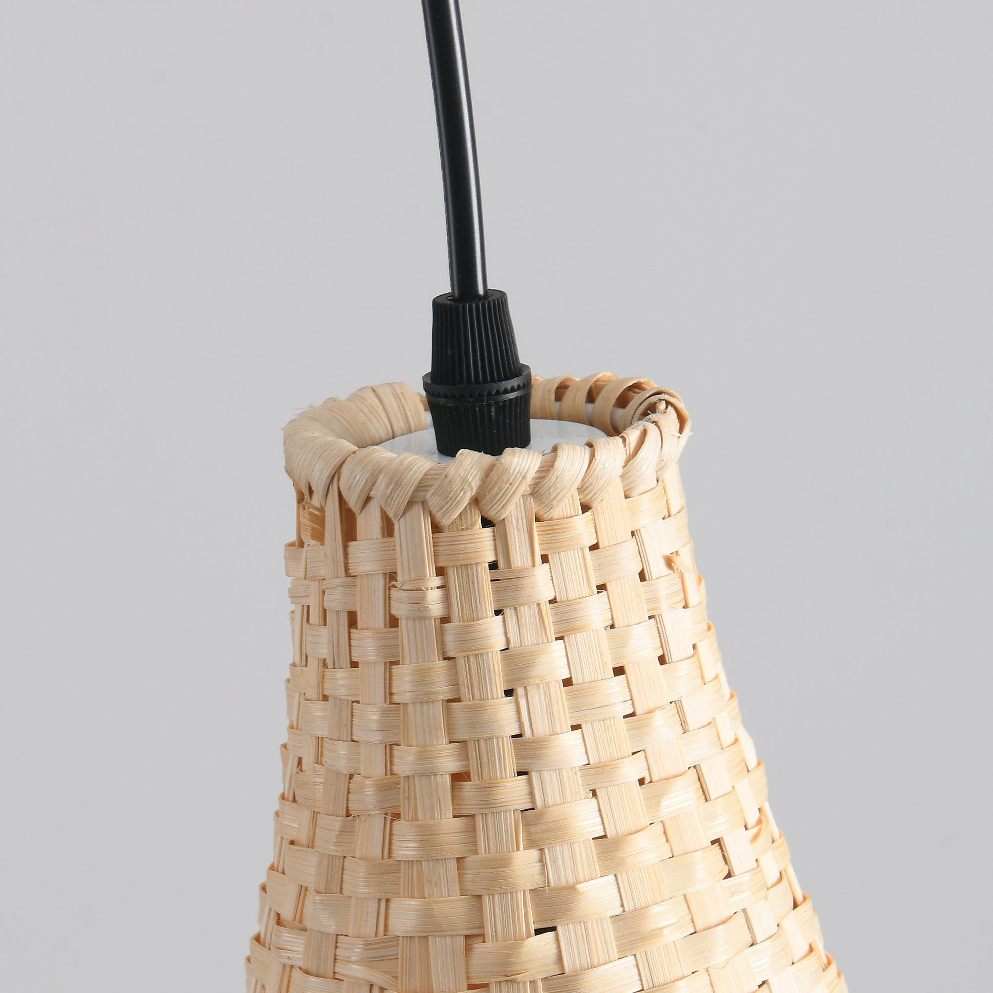 9" Vivian Bohemian Handwoven Bamboo Island Pendant Light
