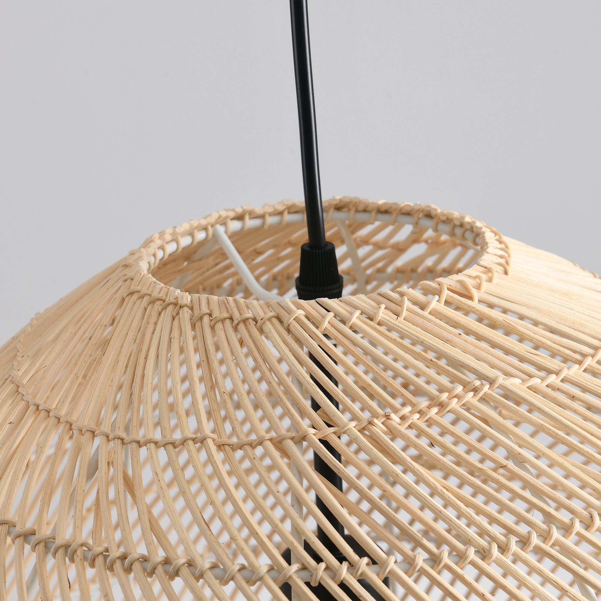 16" Virgil Bohemian Handwoven Rattan Island Pendant Light