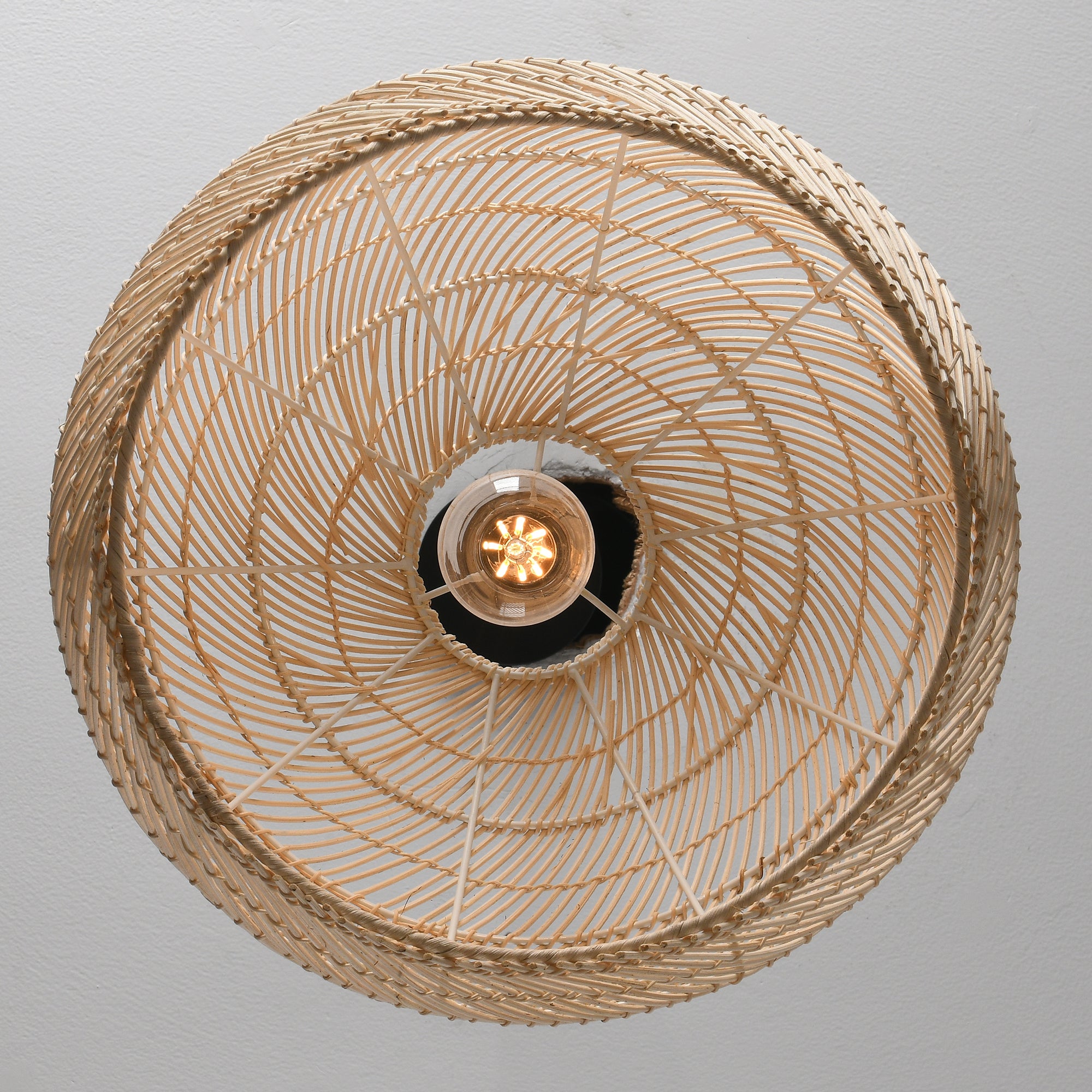 16" Virgil Bohemian Handwoven Rattan Island Pendant Light
