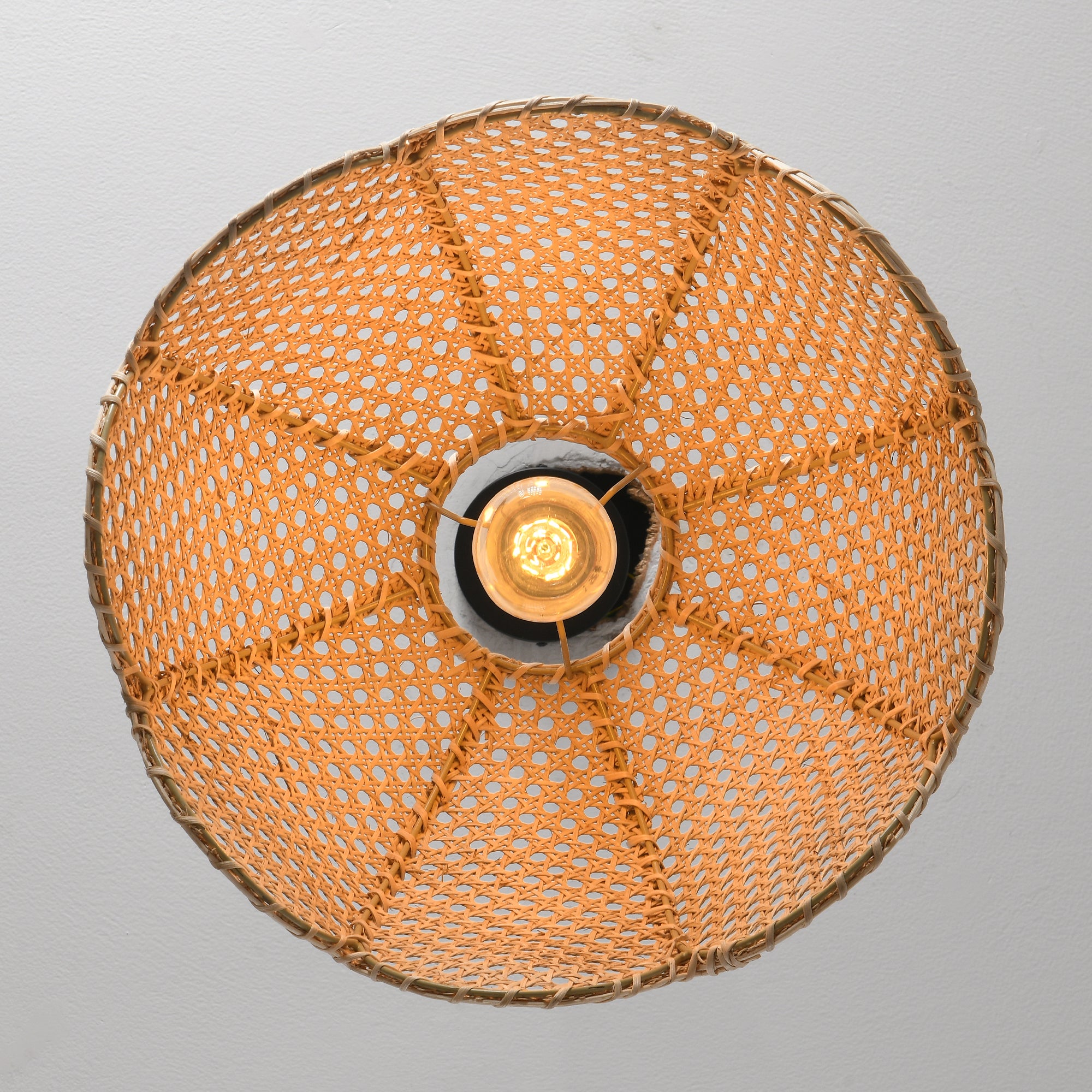 16" Verne Bohemian Handwoven Rattan Island Pendant Light