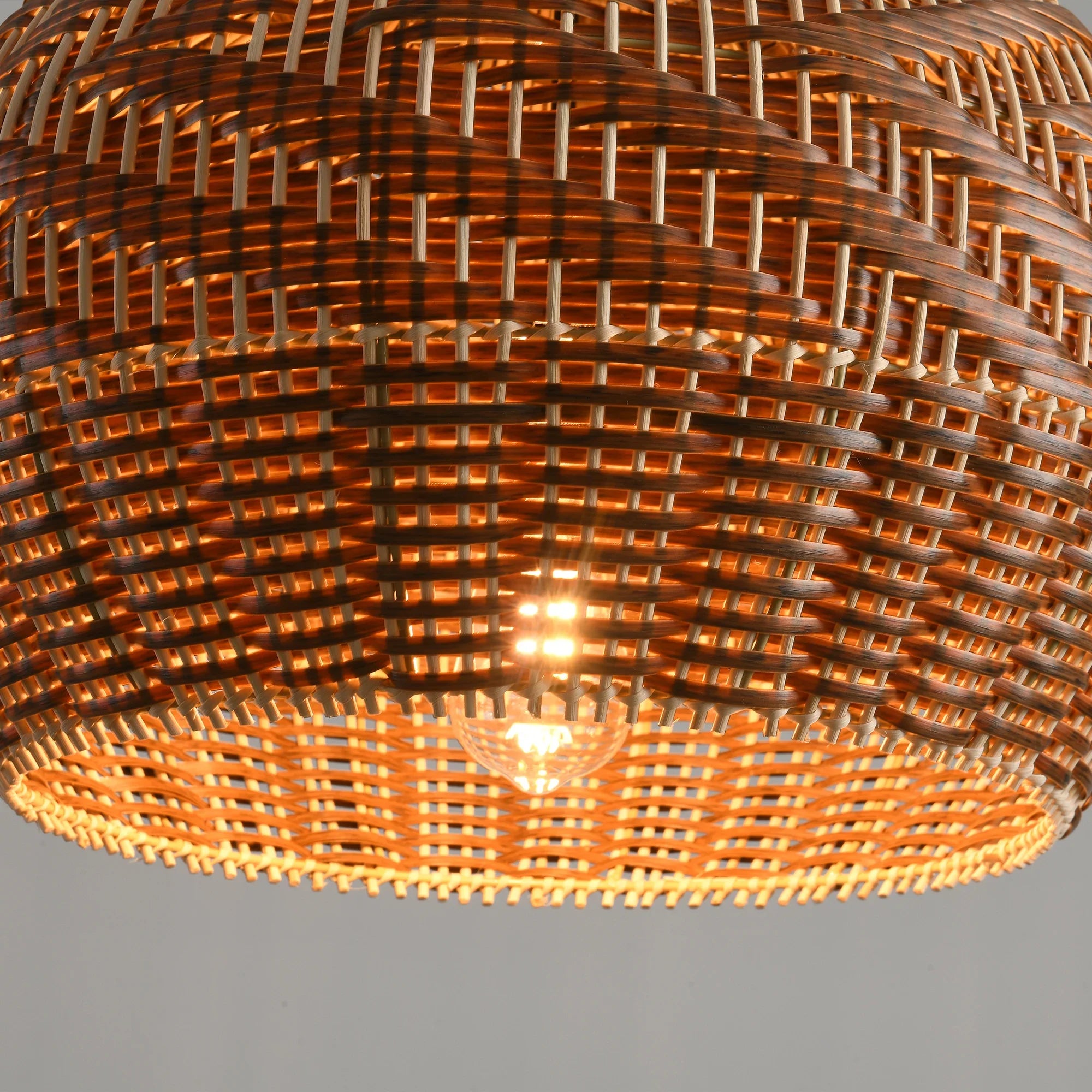 19" Tyrone Bohemian Handwoven Rattan Island Pendant Light