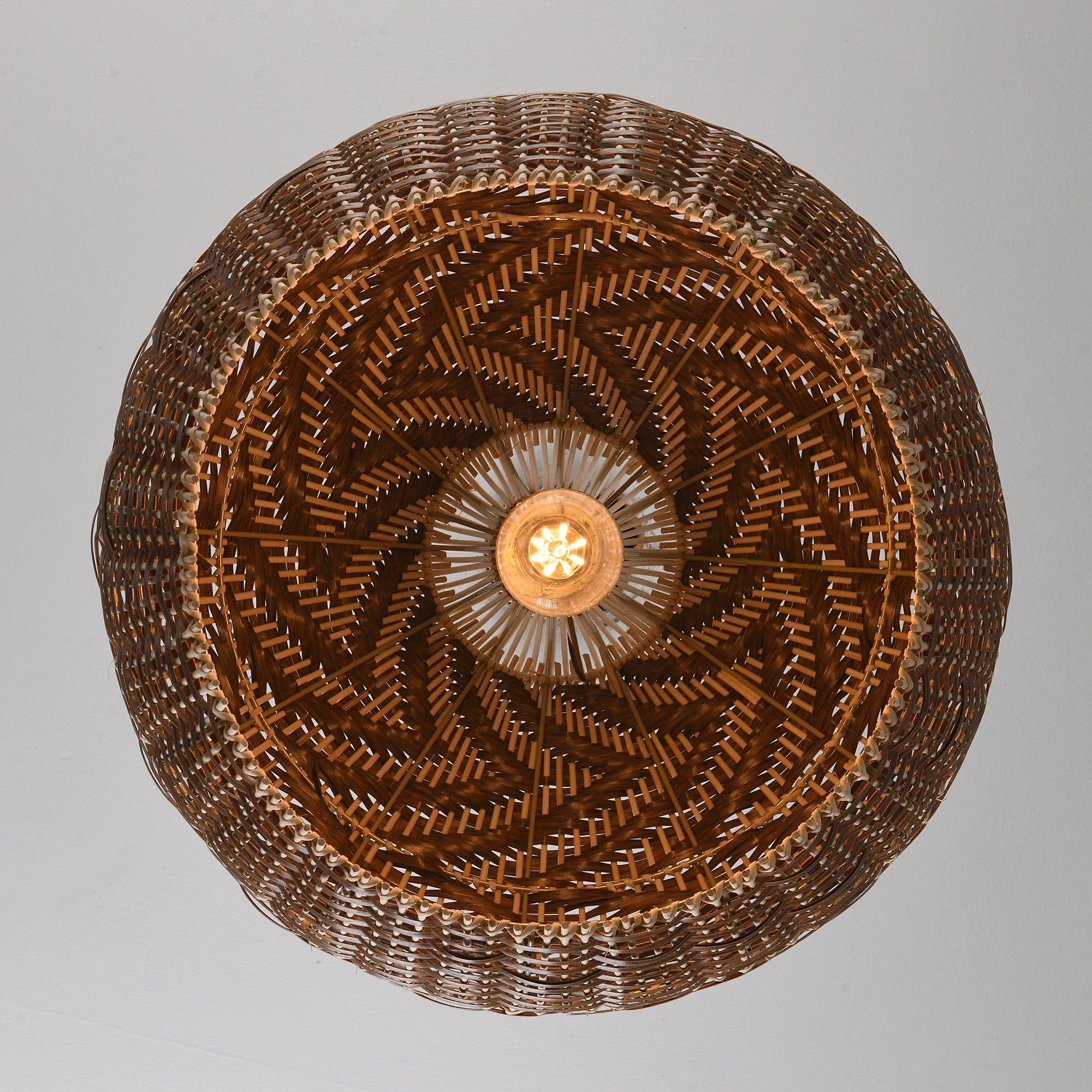 19" Tyrone Bohemian Handwoven Rattan Island Pendant Light