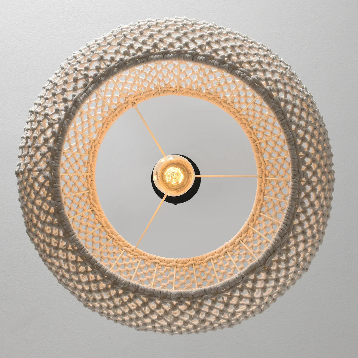 19" Tyler Bohemian Handwoven Cotton Rope Island Pendant Light