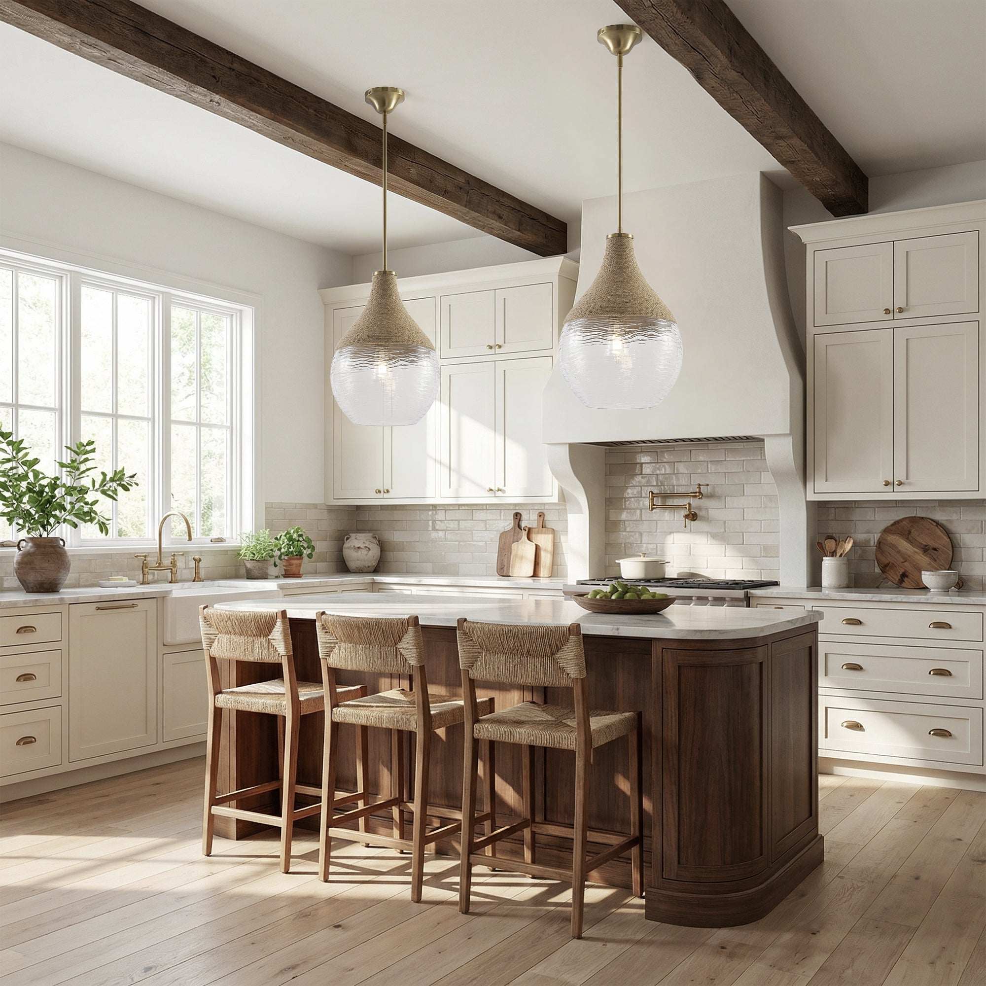 Colby 1-Light Golden Bohemian Island Pendant Light